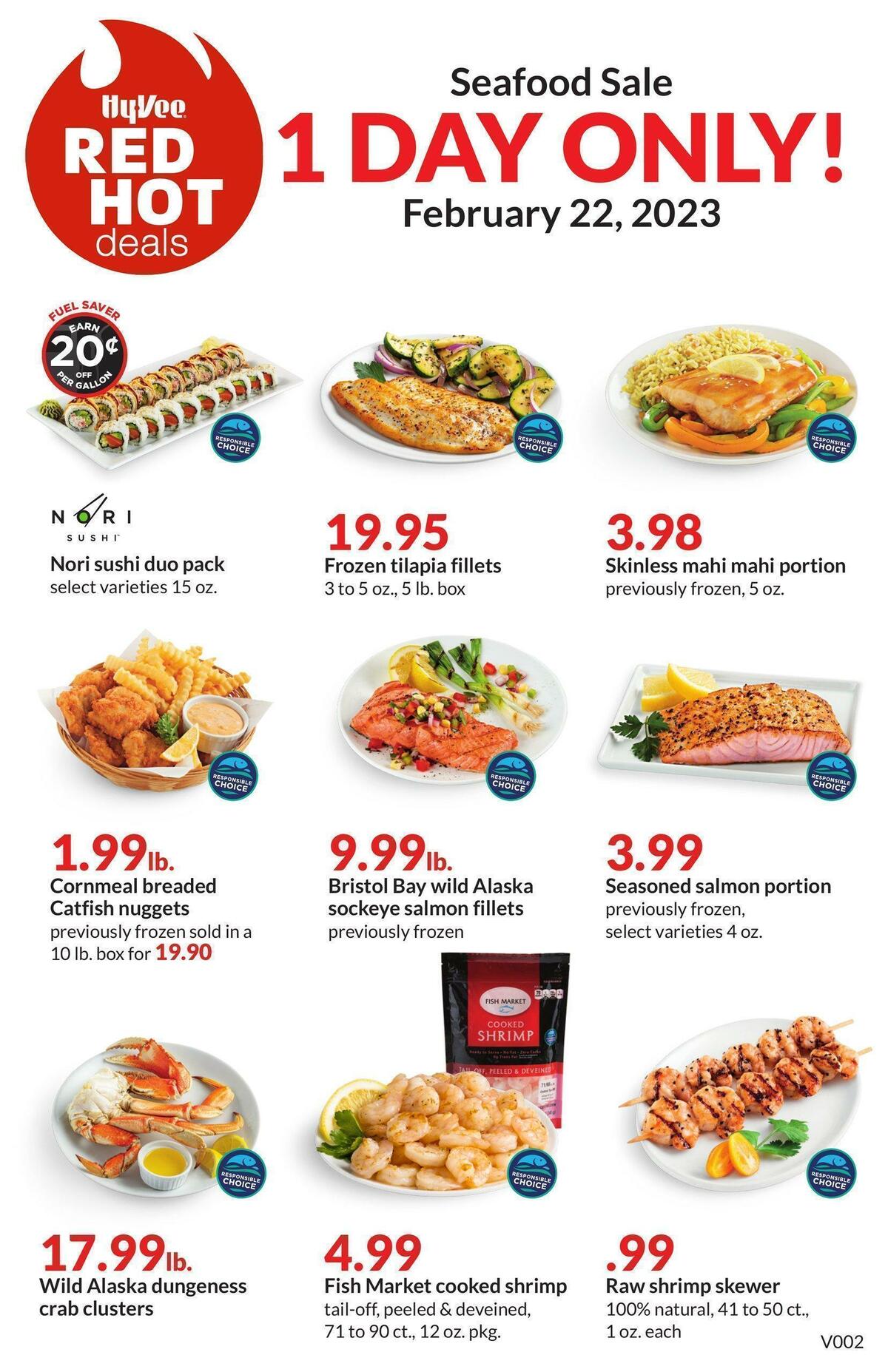 Hy-Vee Seafood Sale Weekly Ad from February 22