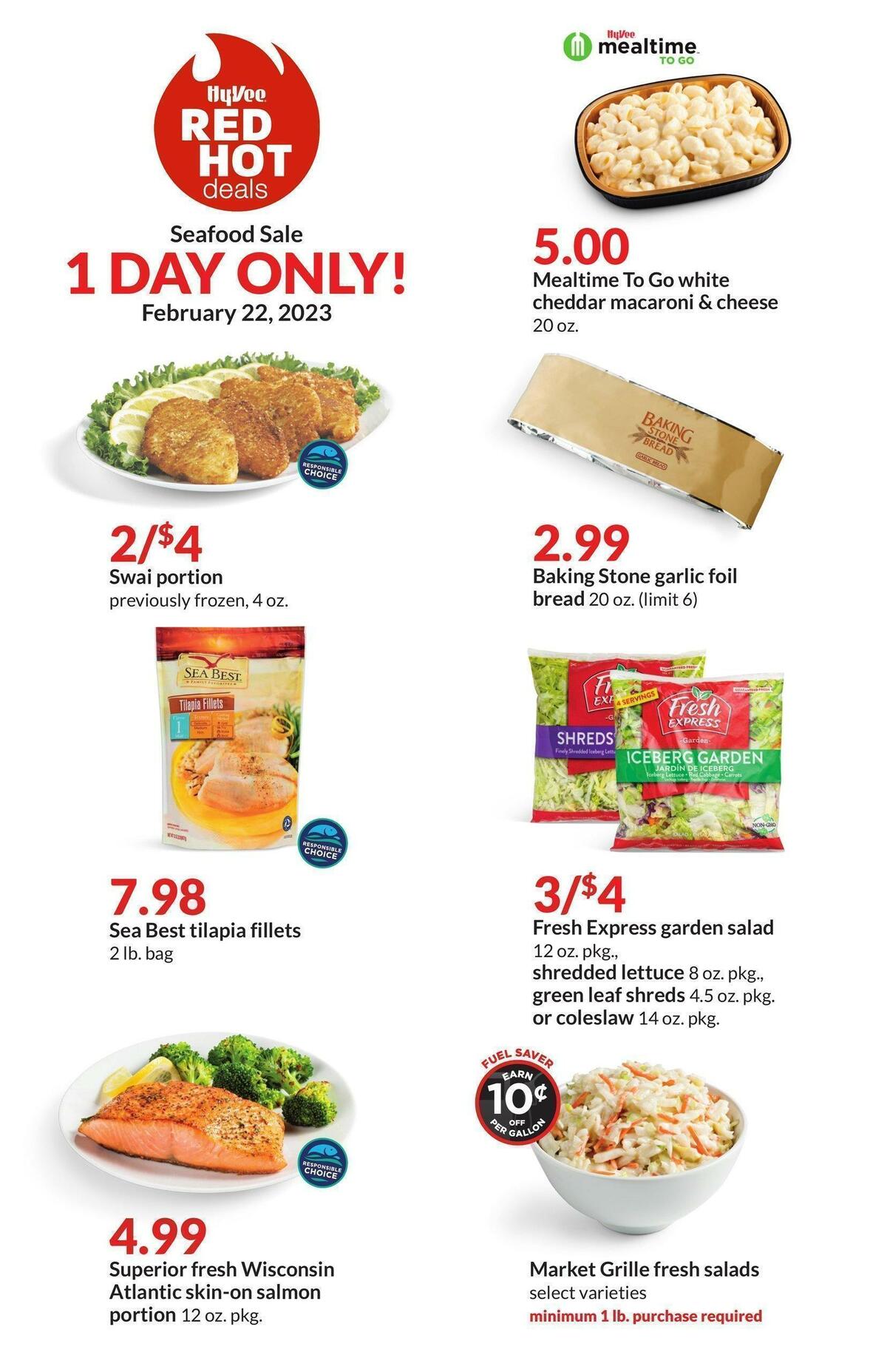 Hy-Vee Seafood Sale Weekly Ad from February 22