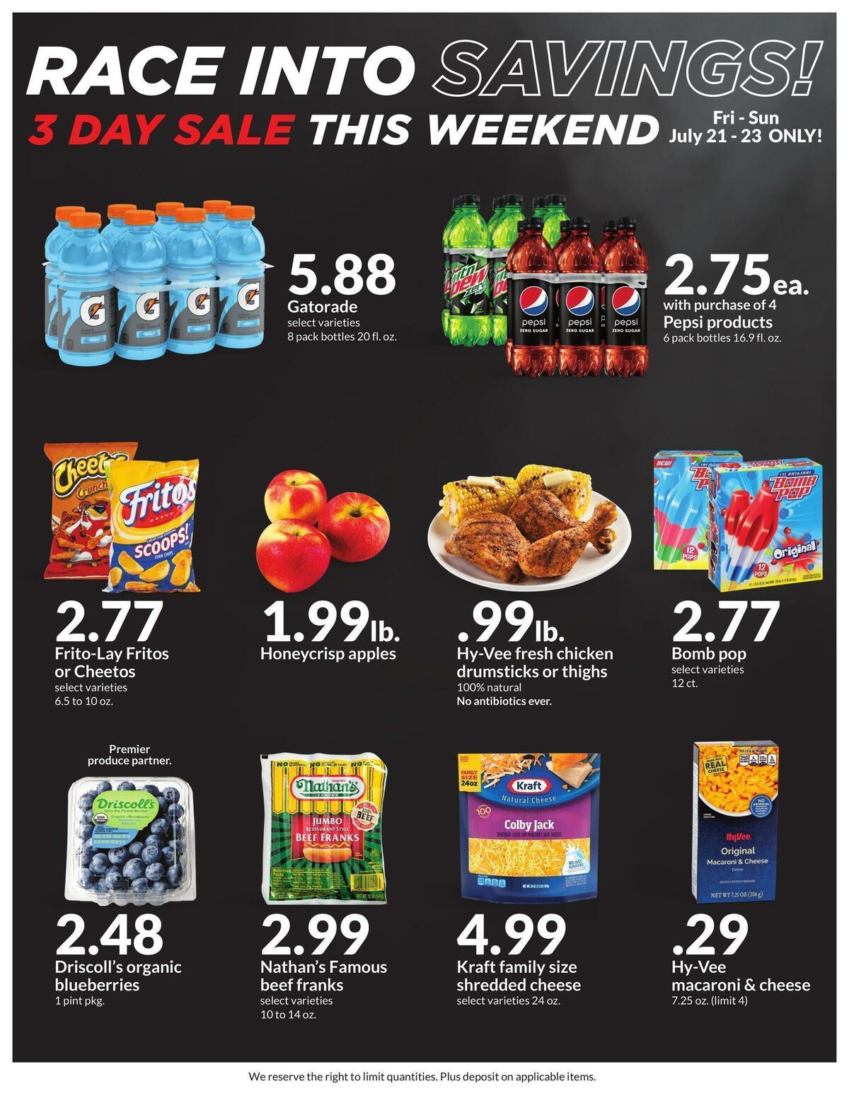 Hy-Vee 3 Day Sale Weekly Ad from July 21