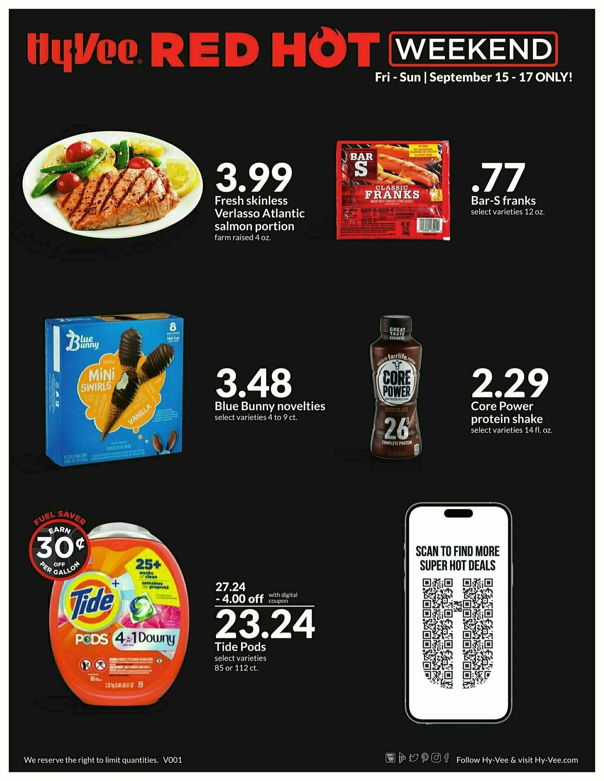 Hy-Vee Red Hot Weekend Weekly Ad from September 15