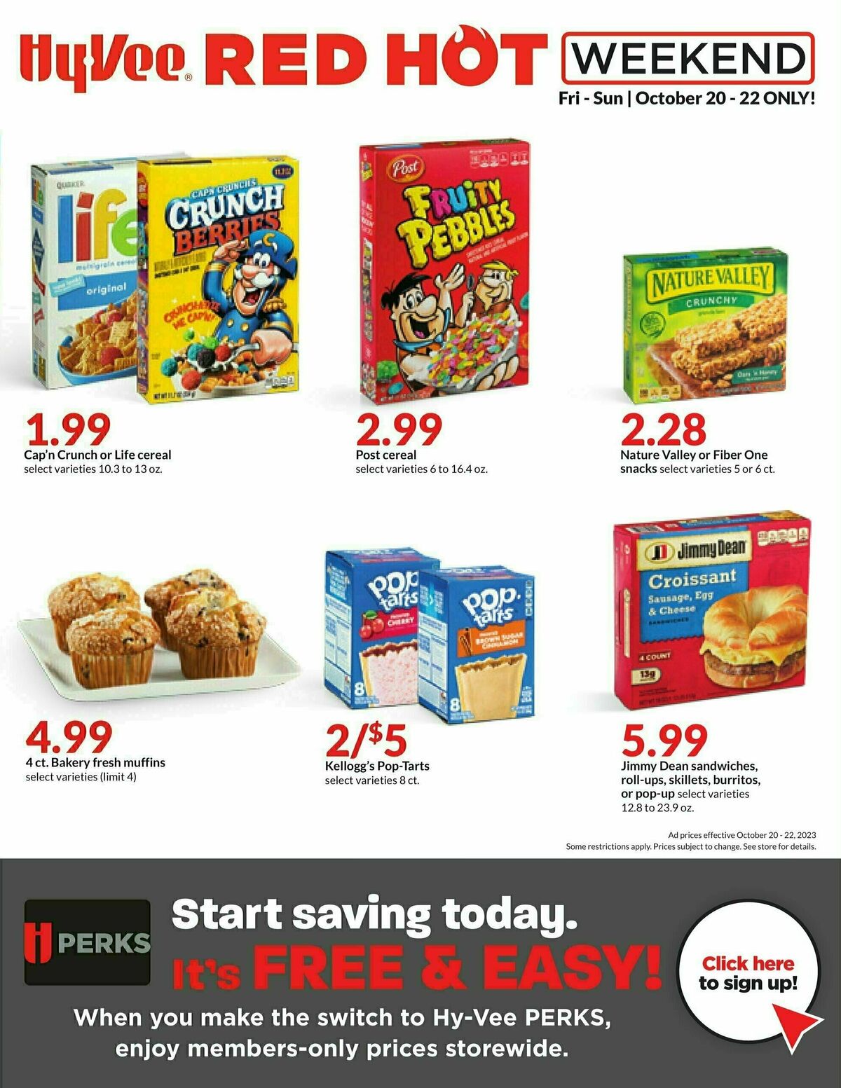 Hy-Vee Red Hot Weekend Weekly Ad from October 20