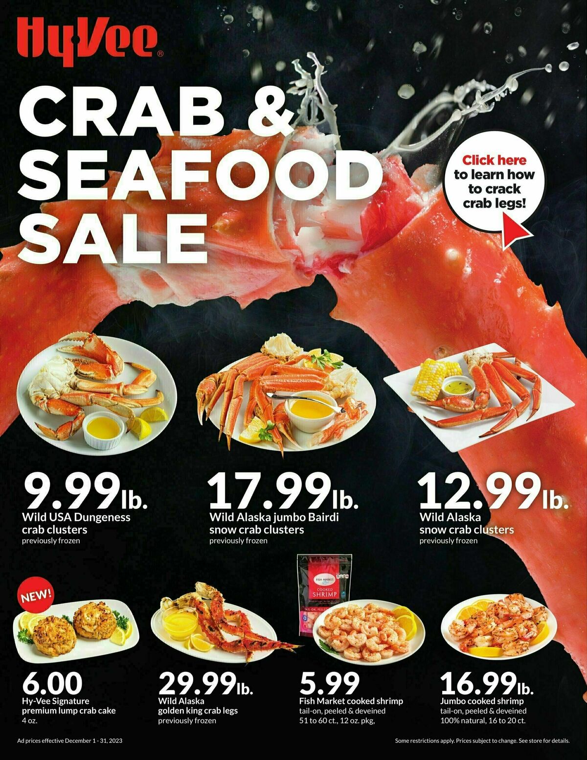 Hy-Vee Meat & Seafood Sale Weekly Ad from December 1