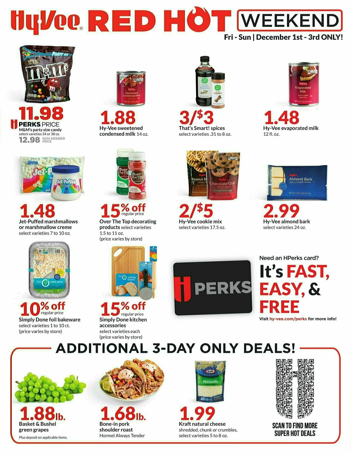 Hy-Vee Red Hot Weekend Weekly Ad from December 1