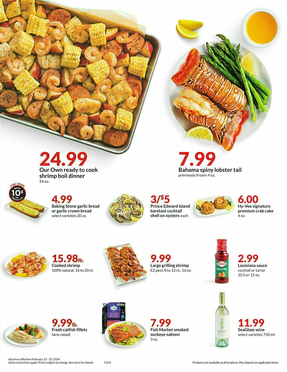 Hy-Vee Seafood Sale Weekly Ad from February 12