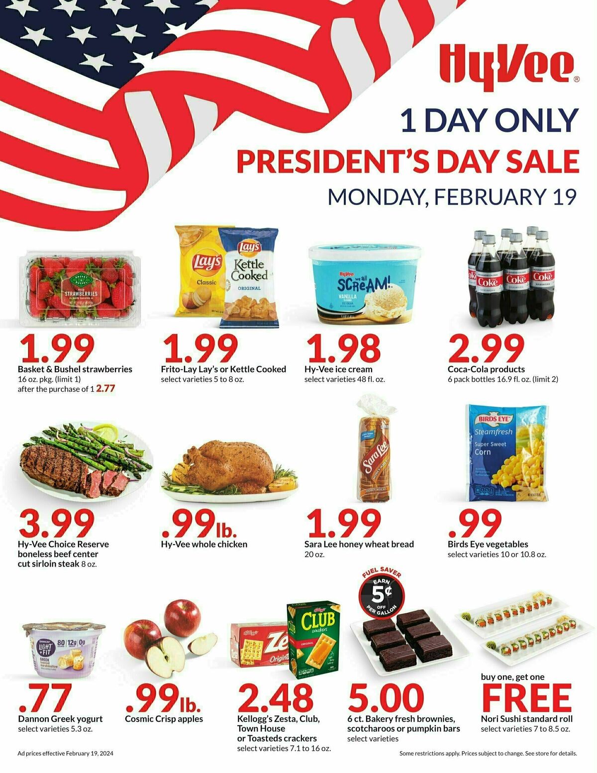 Hy-Vee President's Day Sale Weekly Ad from February 19