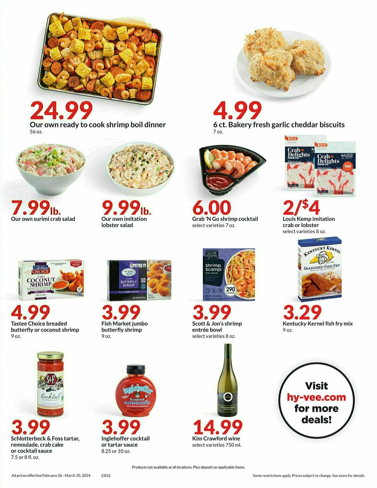 Hy-Vee Seafood Sale Weekly Ad from February 26