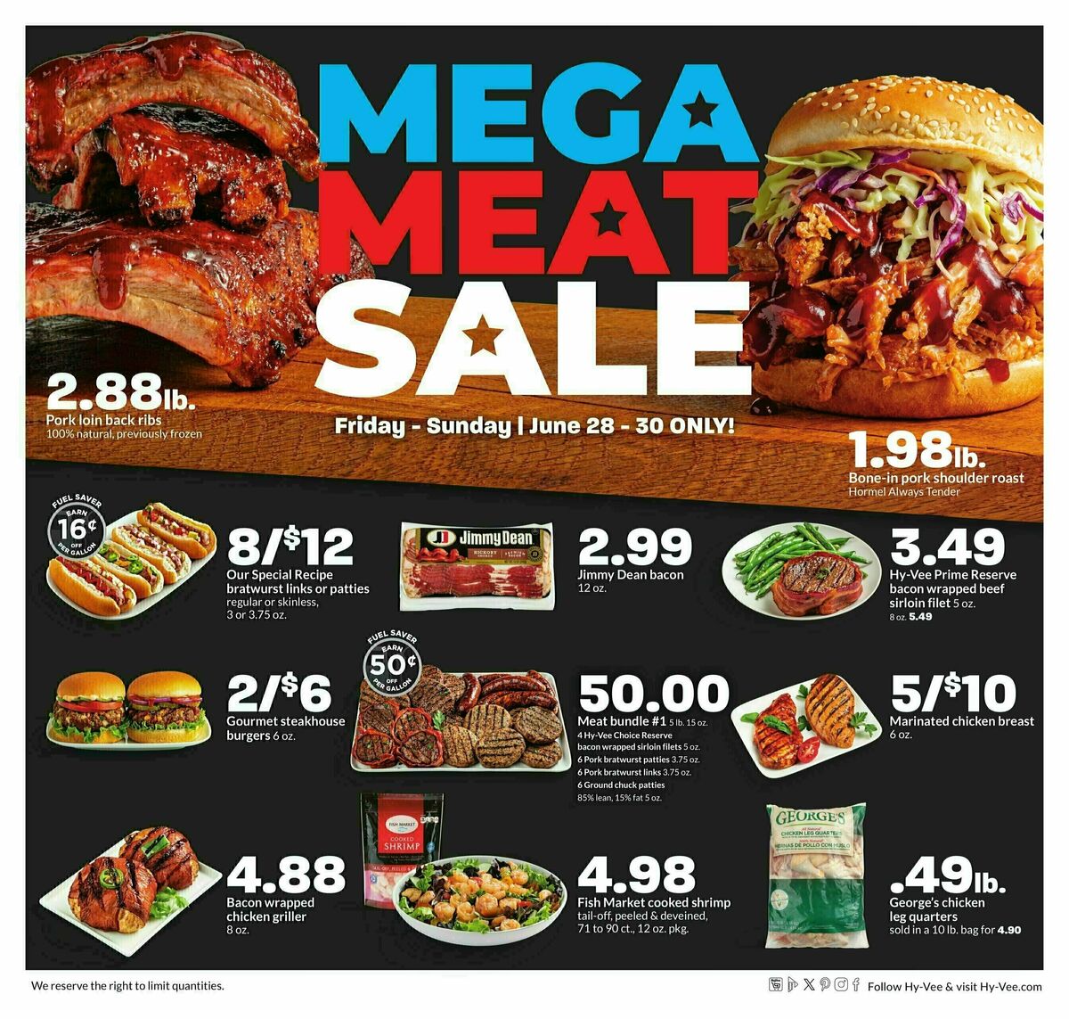 Hy-Vee Mega Meat Sale Weekly Ad from June 28