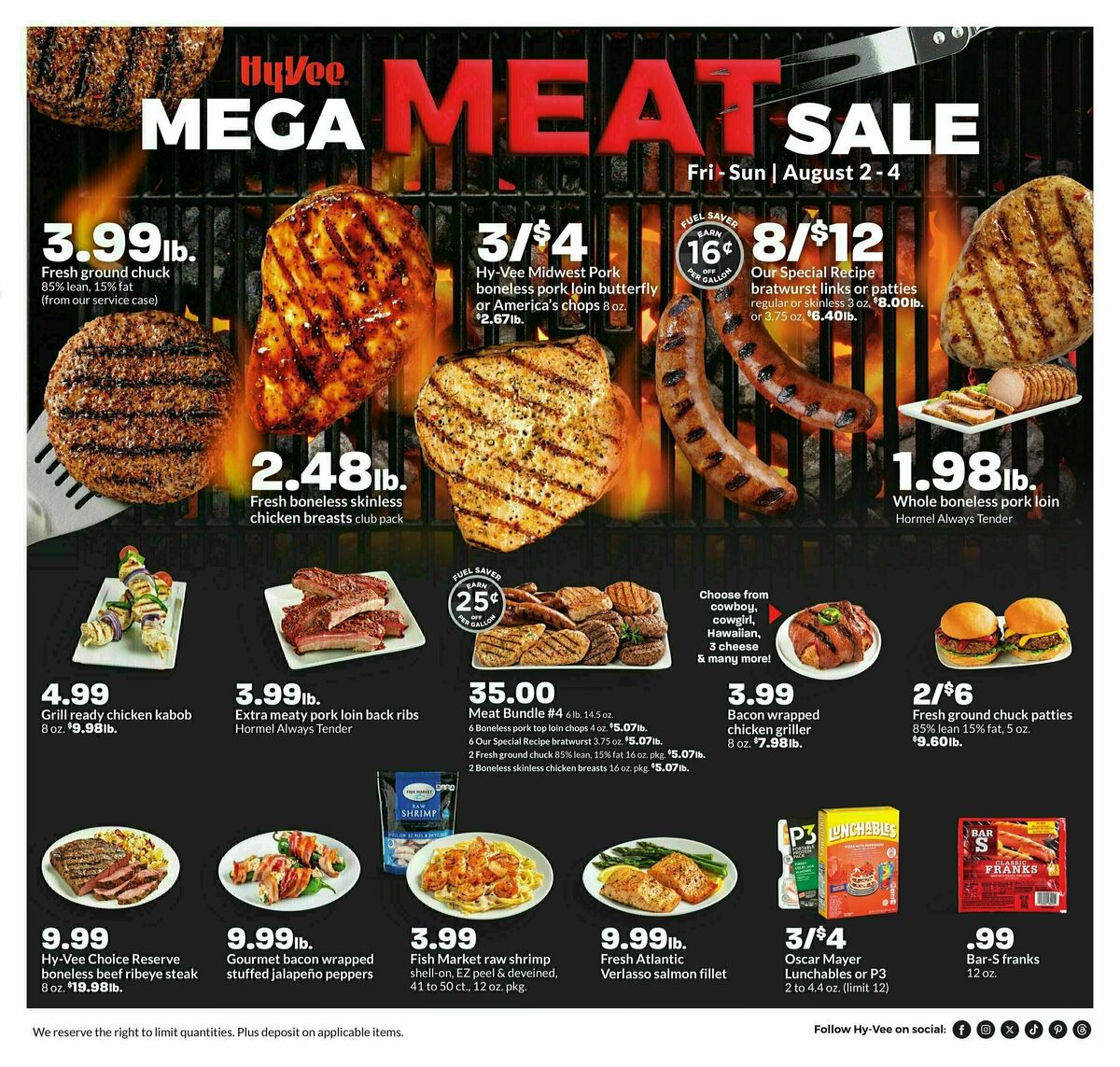 Hy-Vee Mega Meat Sale Weekly Ad from August 2