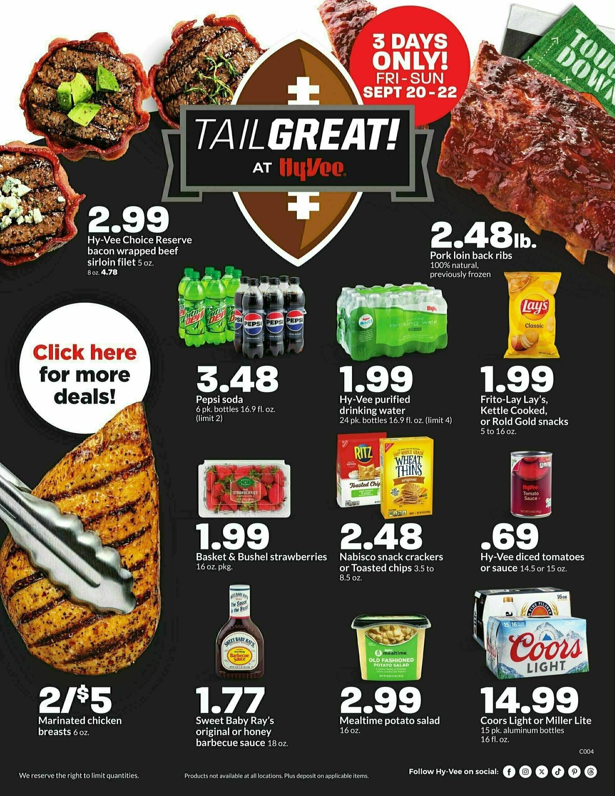 Hy-Vee 3 Days Only Weekly Ad from September 20