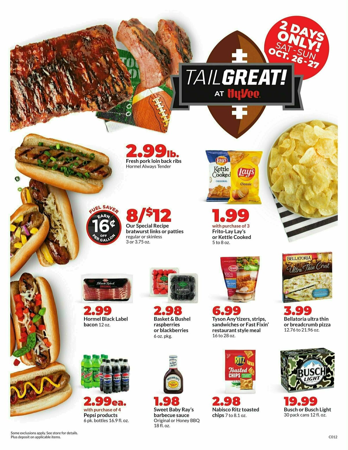 Hy-Vee TAILGREAT! - 2 Days Only Weekly Ad from October 26