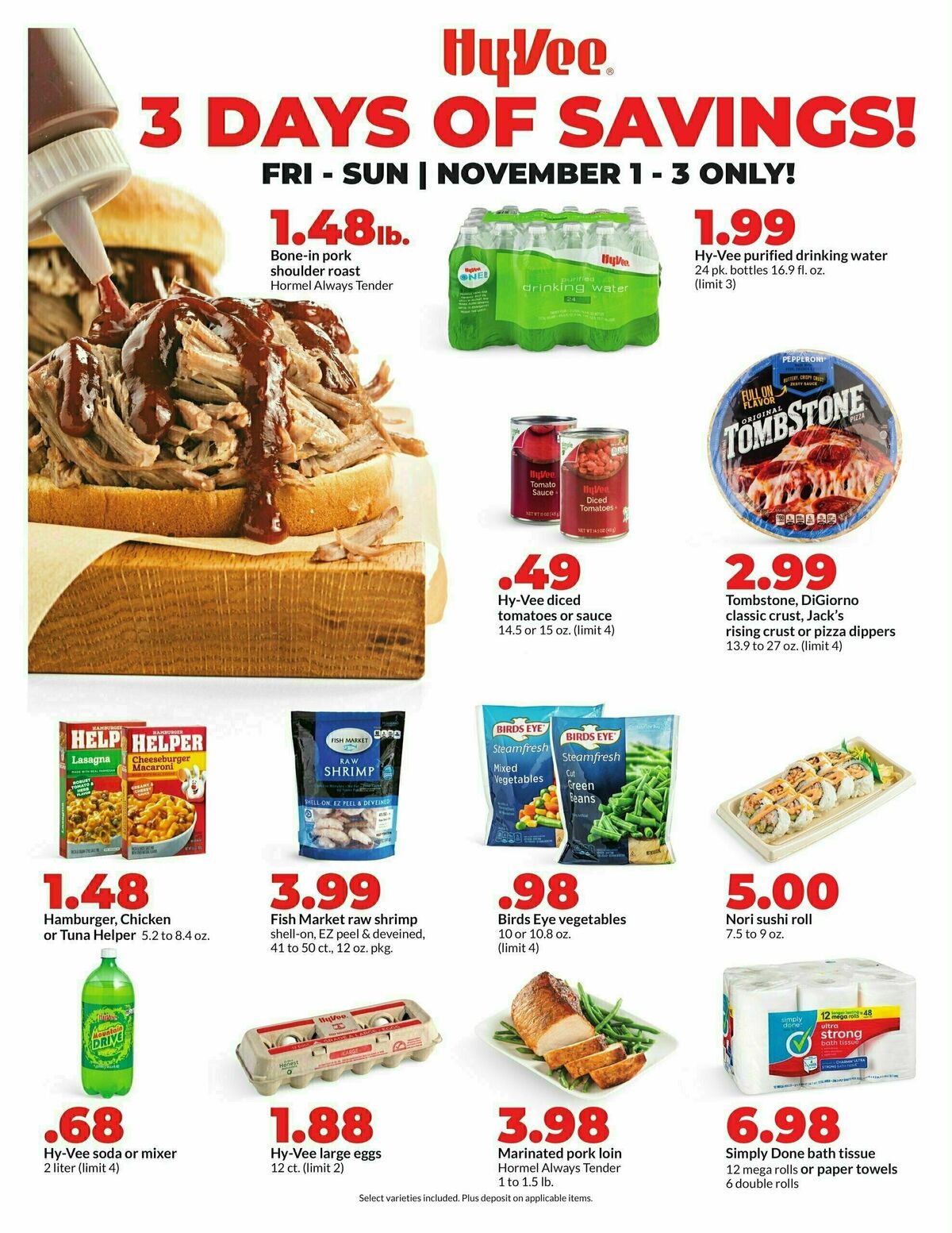 Hy-Vee 3 Days of Savings Weekly Ad from November 1