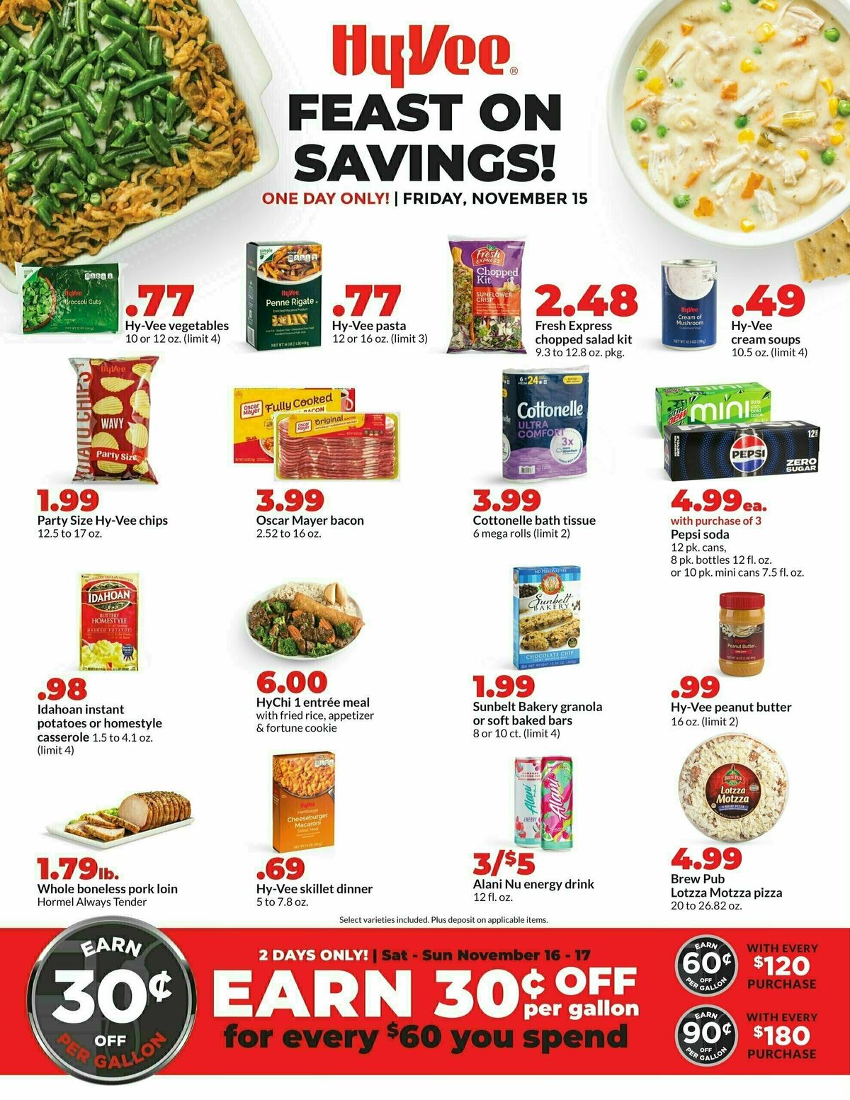 Hy-Vee Feast on Savings Weekly Ad from November 15