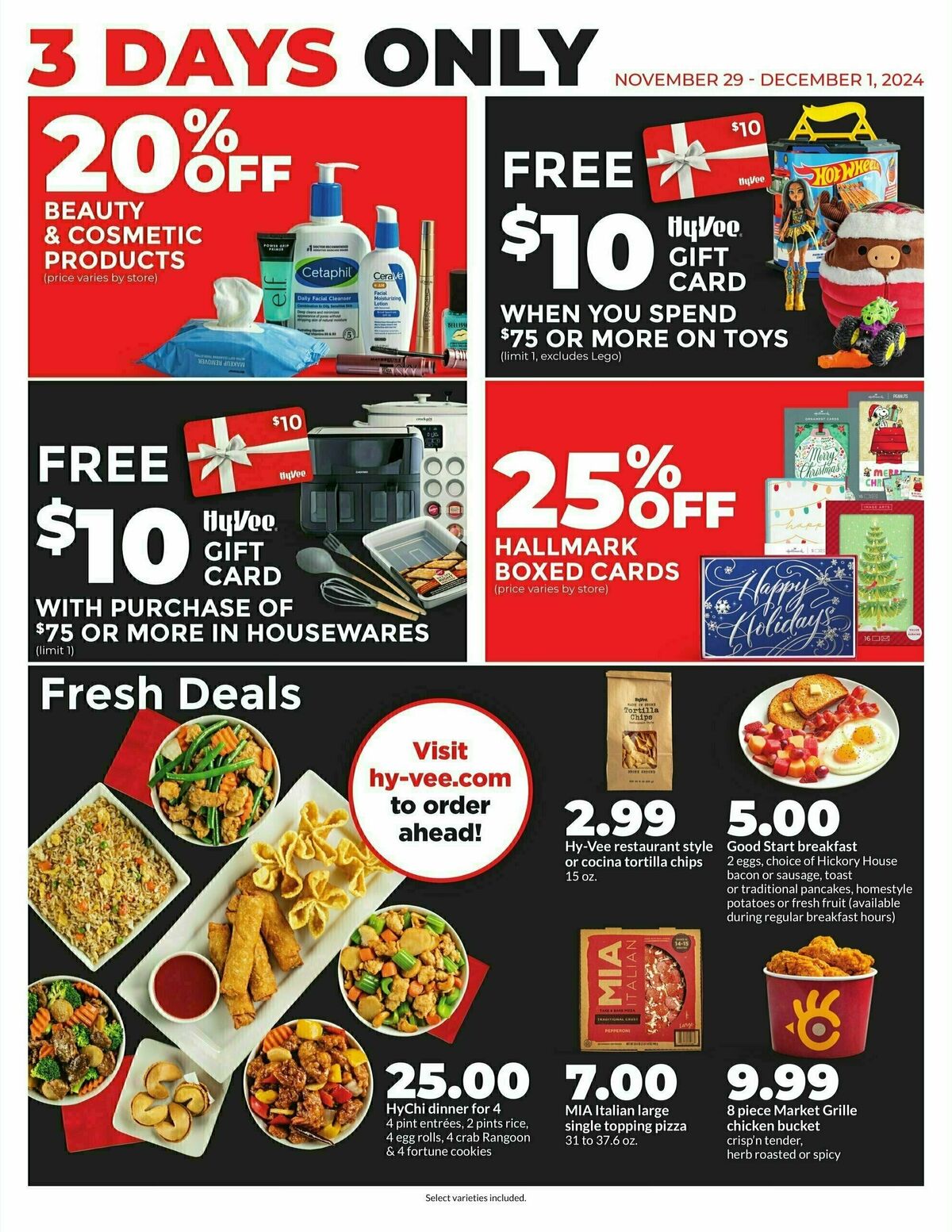 Hy-Vee 3 Days Only Weekly Ad from November 29