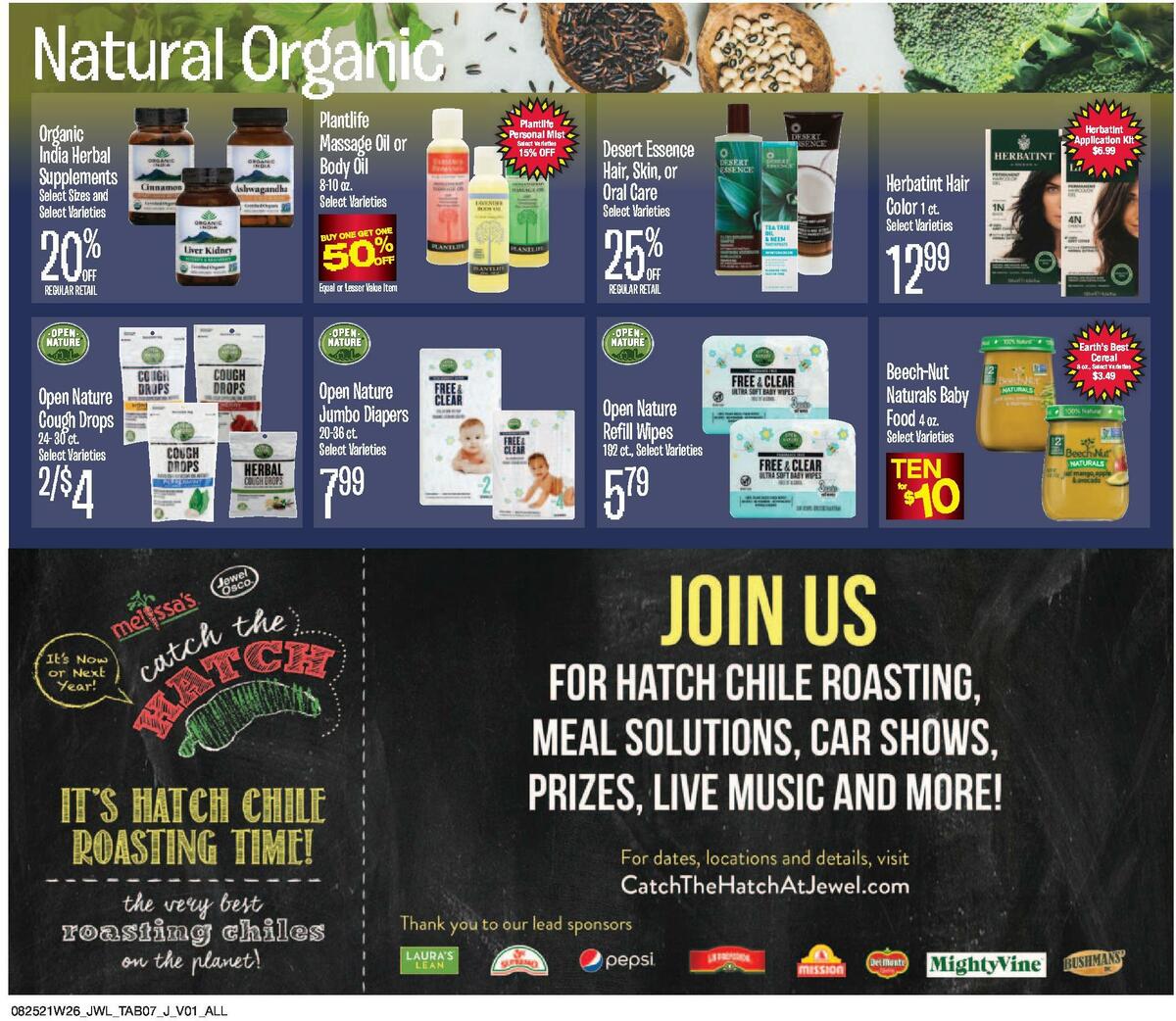 Jewel Osco Natural & Organic Weekly Ad from August 25