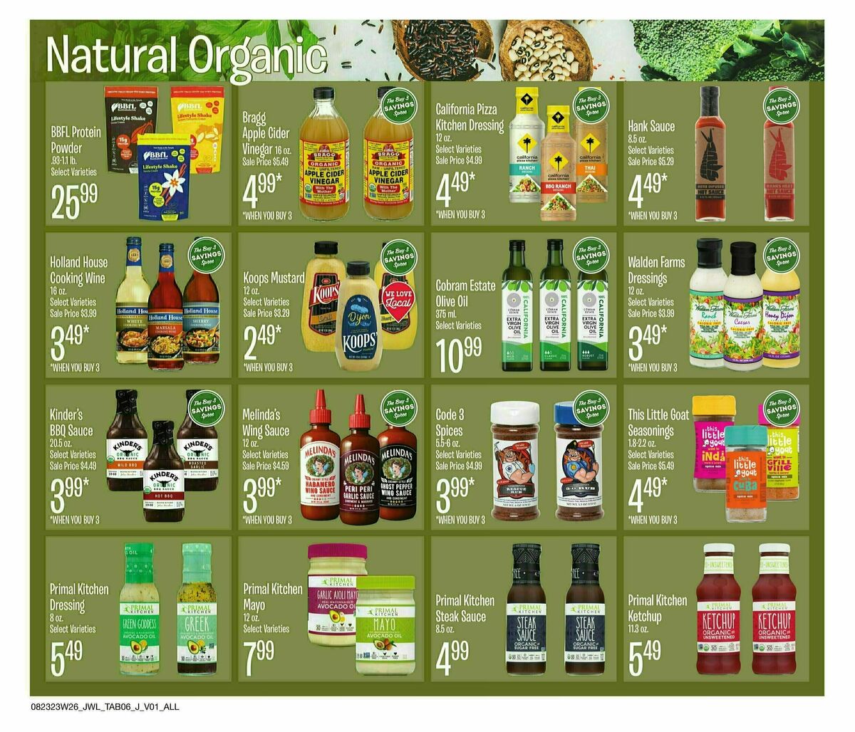 Jewel Osco Natural & Organics Weekly Ad from August 23