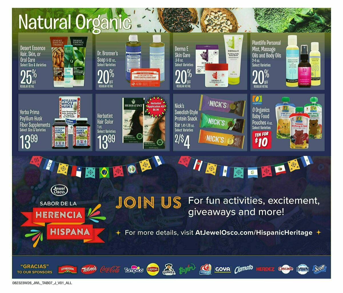 Jewel Osco Natural & Organics Weekly Ad from August 23