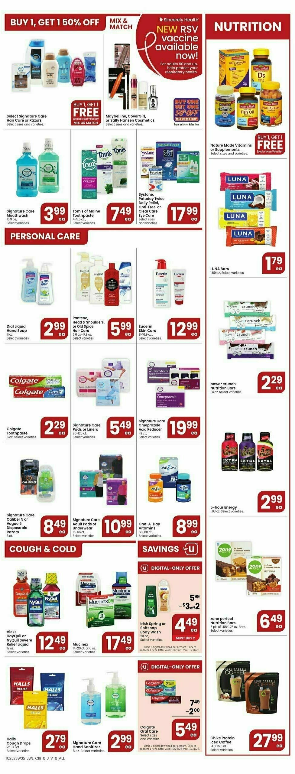 Jewel Osco Weekly Ad from October 25