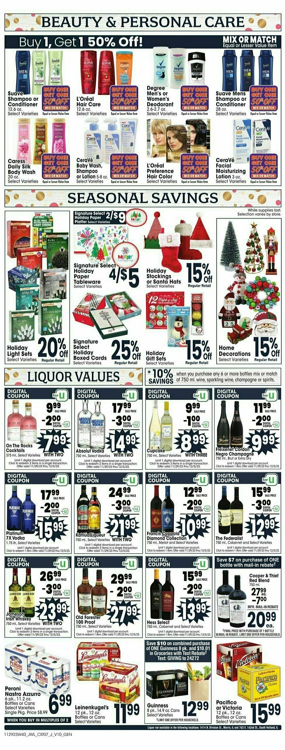 Jewel Osco Weekly Ad from November 29