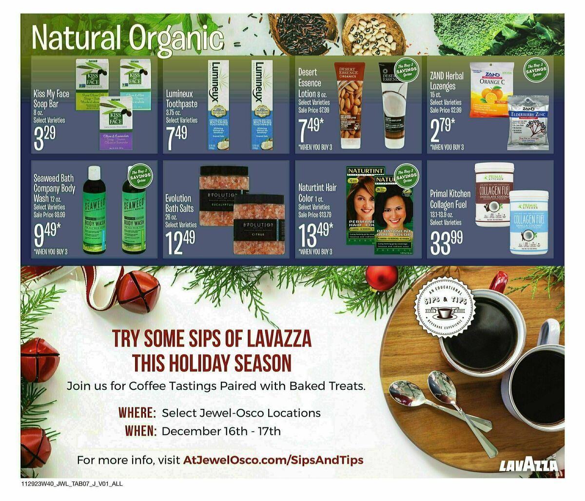 Jewel Osco Organics Guide Weekly Ad from November 29