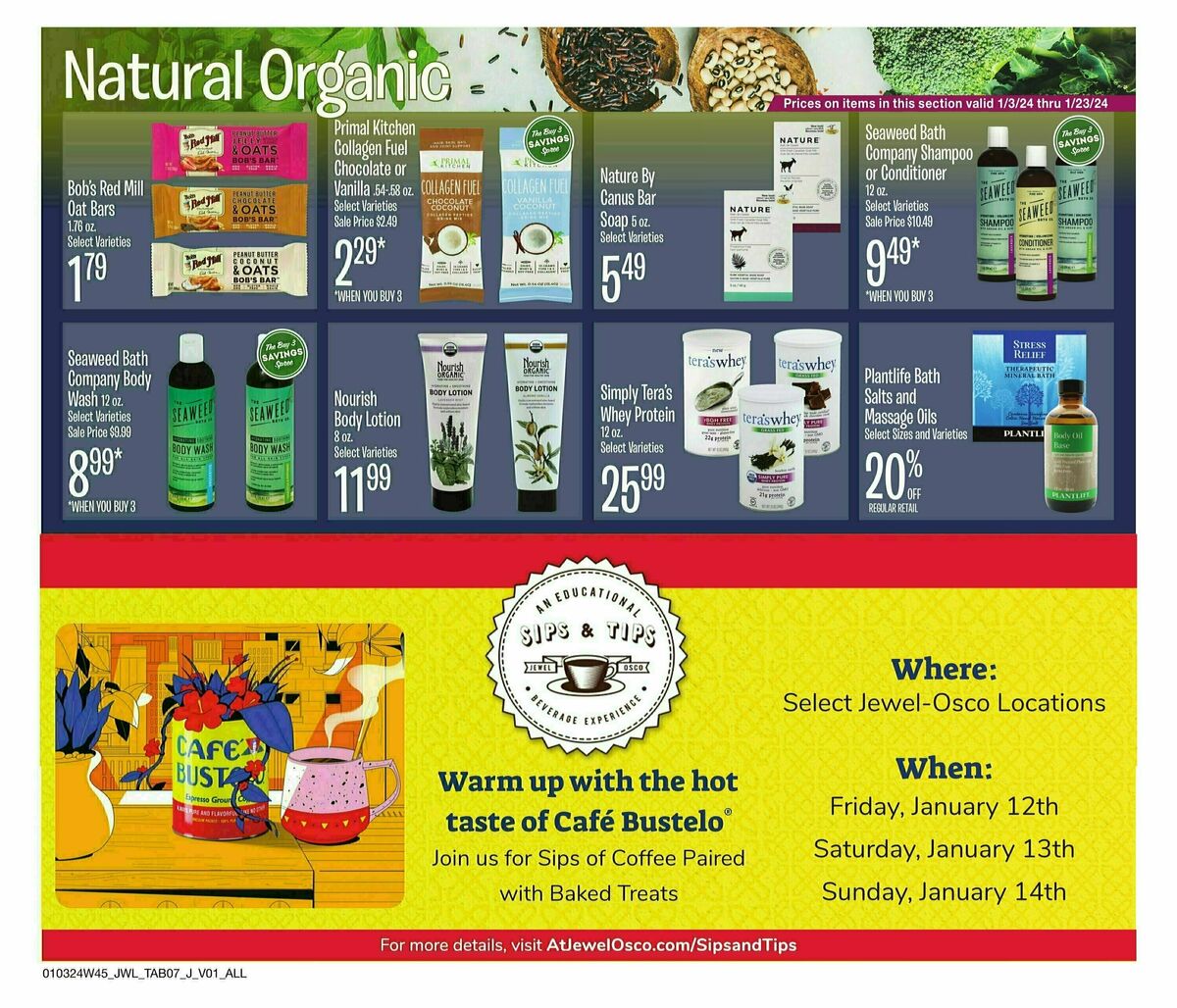 Jewel Osco Organics Guide Weekly Ad from January 3