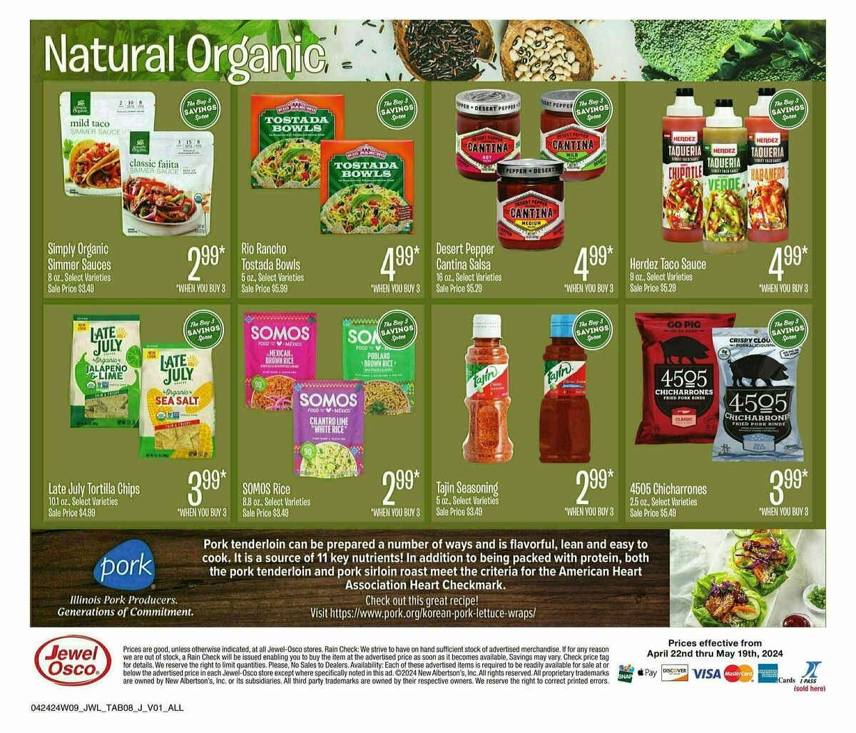 Jewel Osco Natural & Organics Weekly Ad from April 22