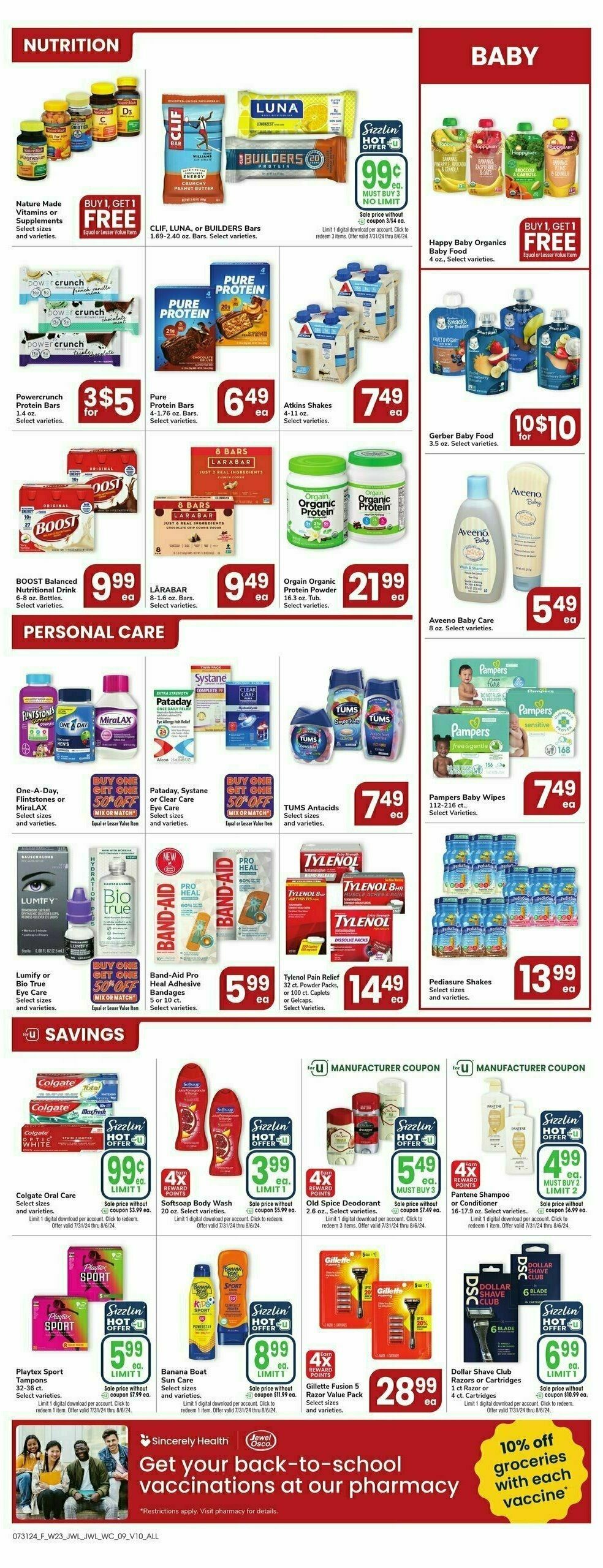 Jewel Osco Weekly Ad from July 31