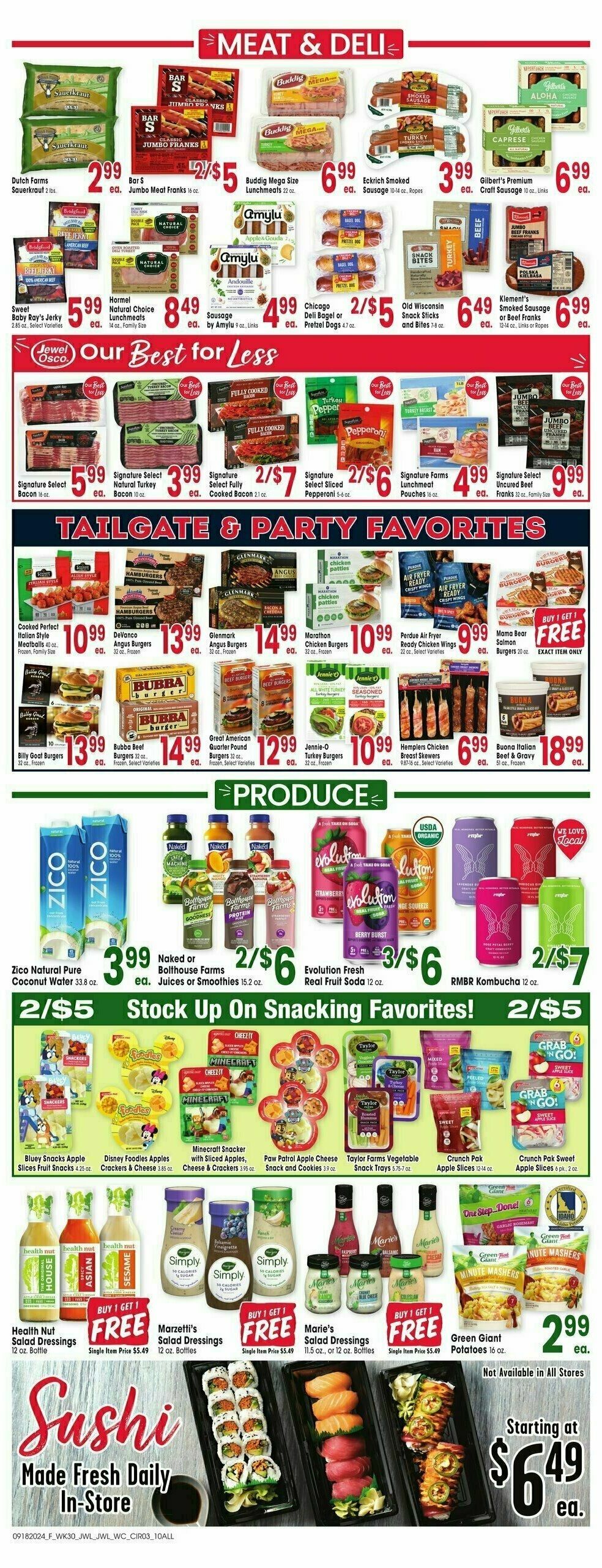 Jewel Osco Weekly Ad from September 18