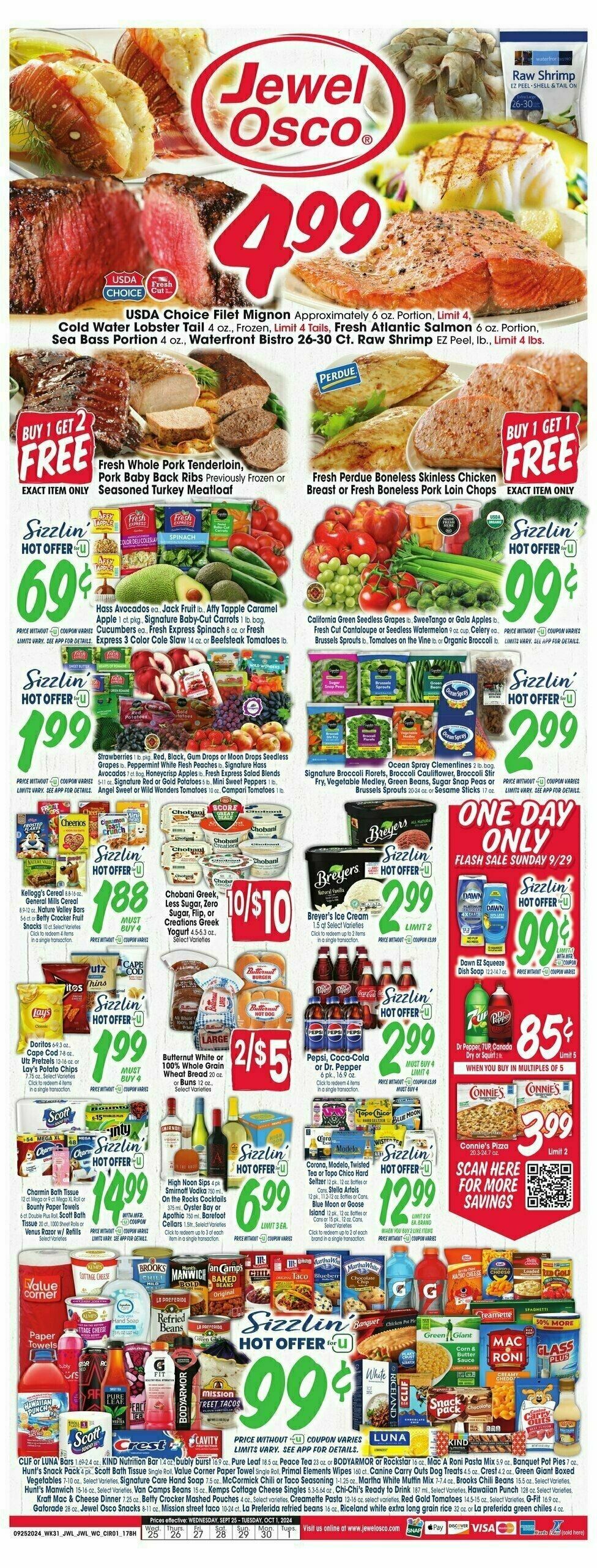 Jewel Osco Weekly Ad from September 25