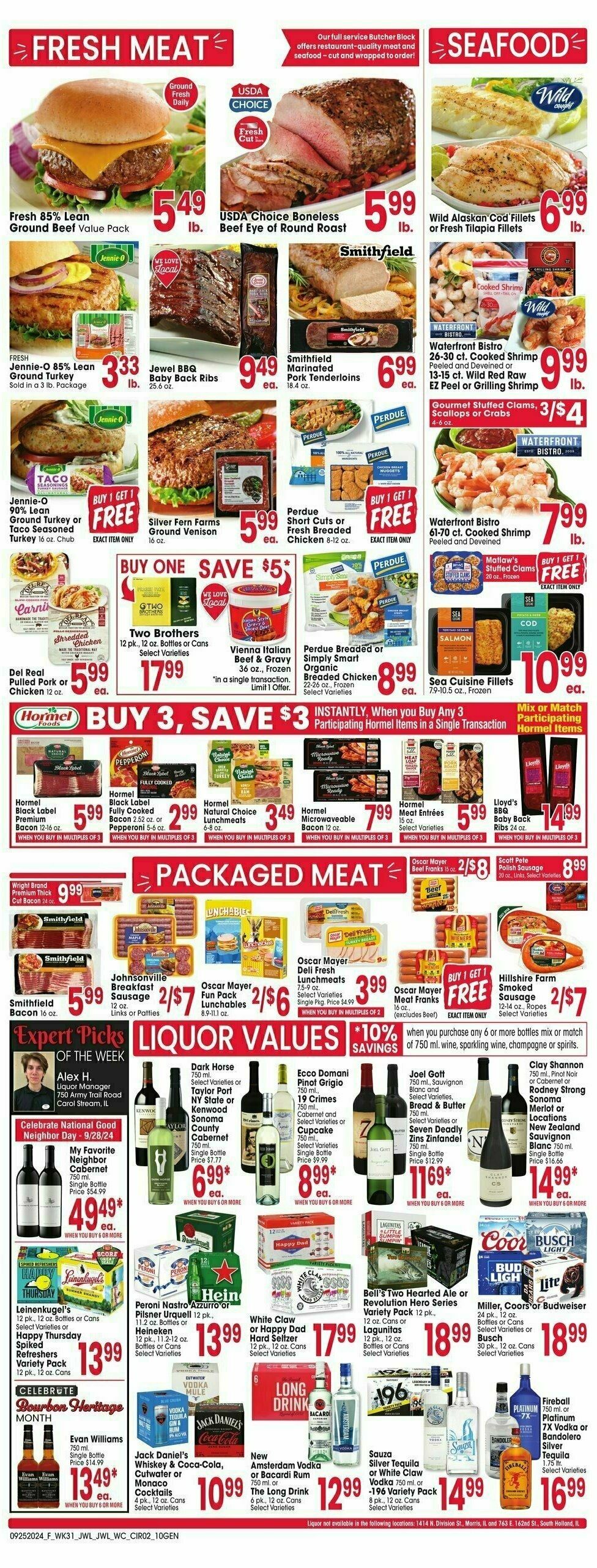 Jewel Osco Weekly Ad from September 25