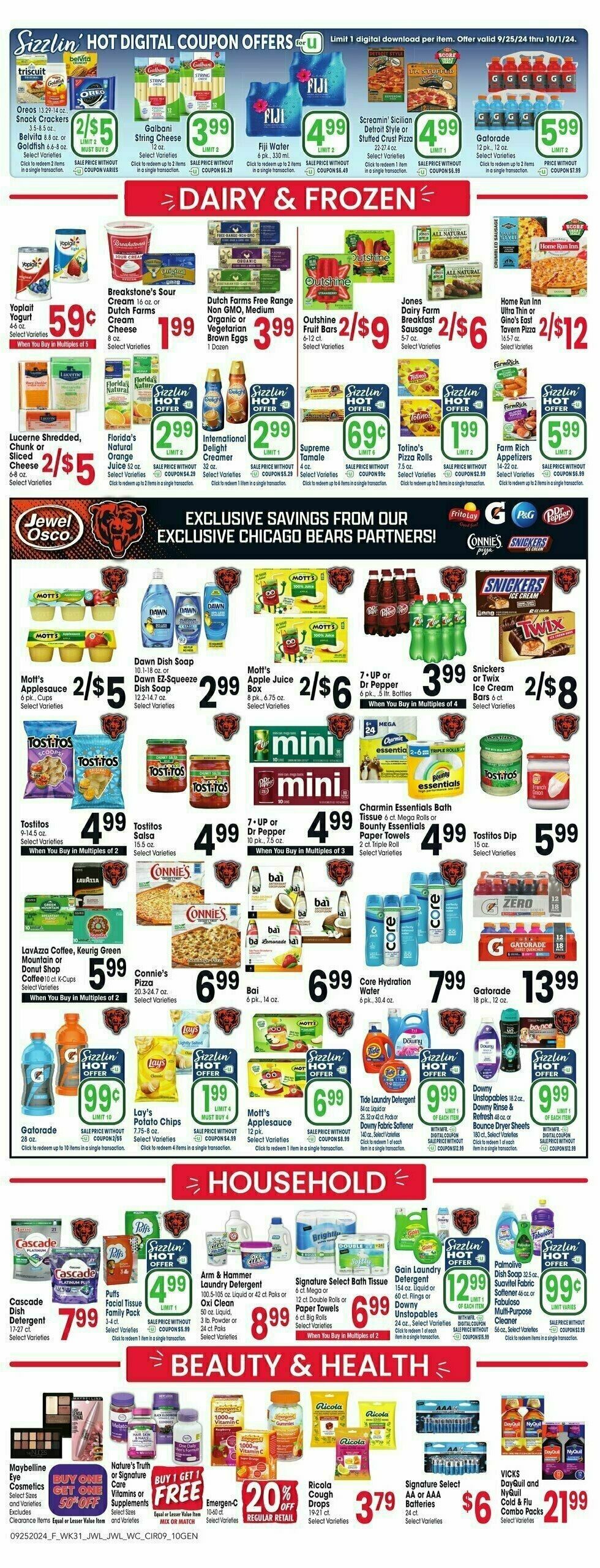 Jewel Osco Weekly Ad from September 25