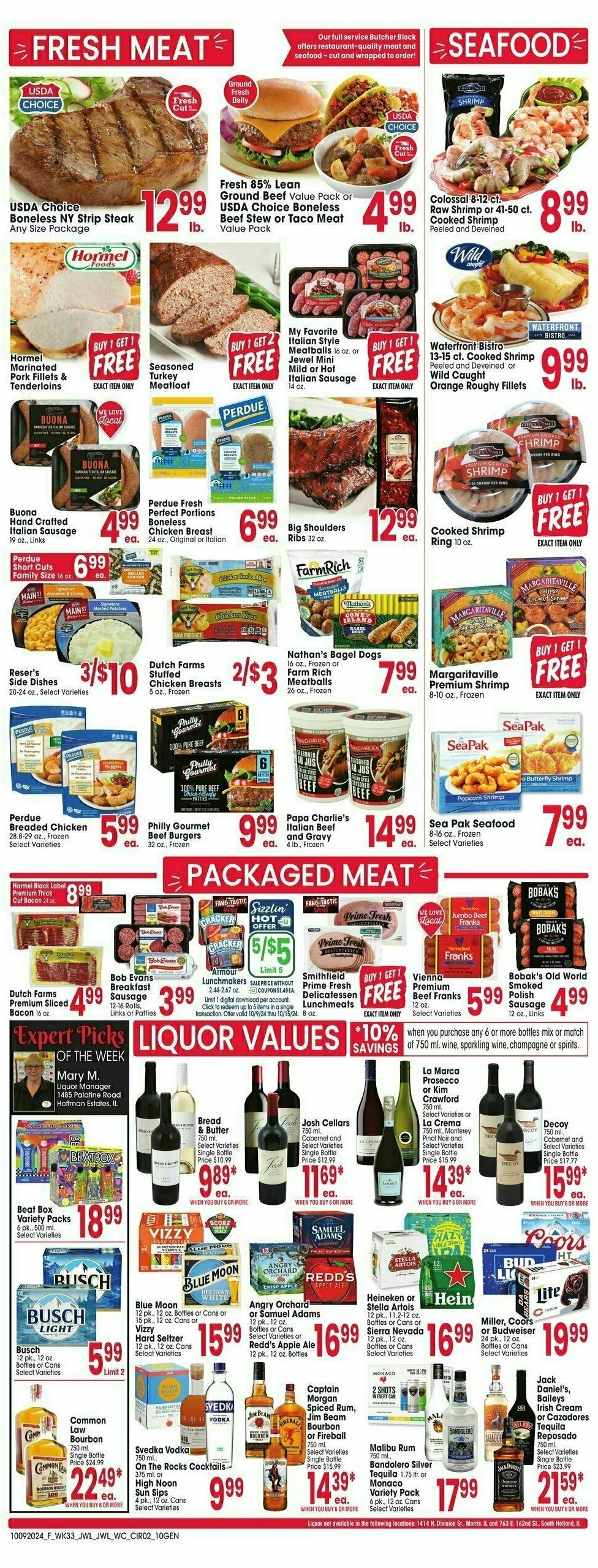 Jewel Osco Weekly Ad from October 9