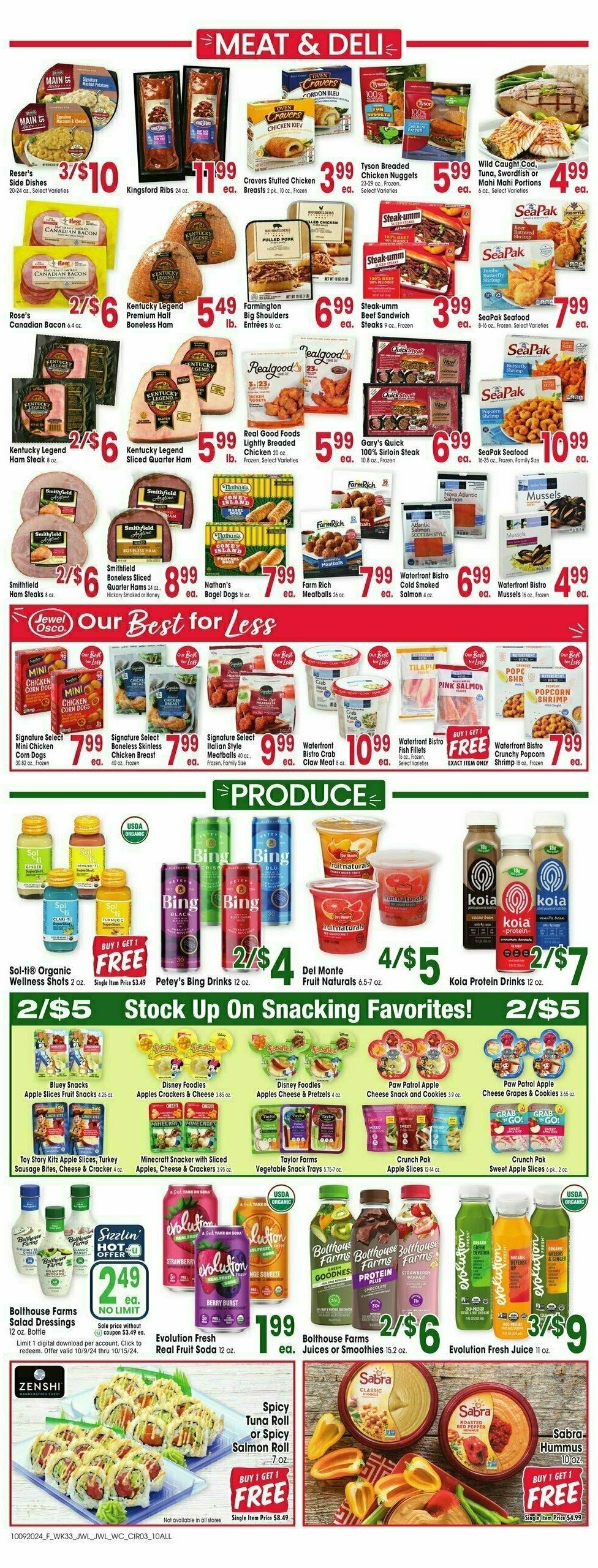 Jewel Osco Weekly Ad from October 9