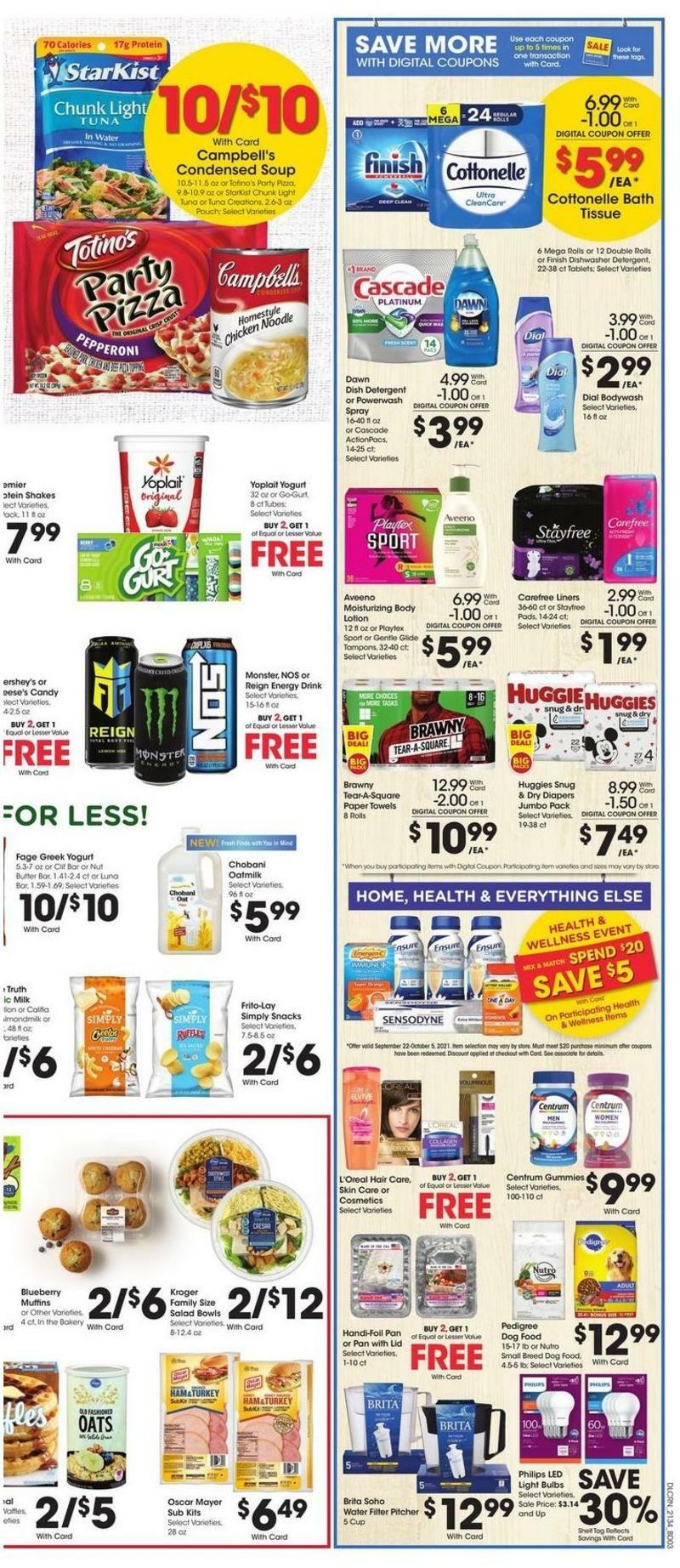 Kroger Weekly Ad from September 22