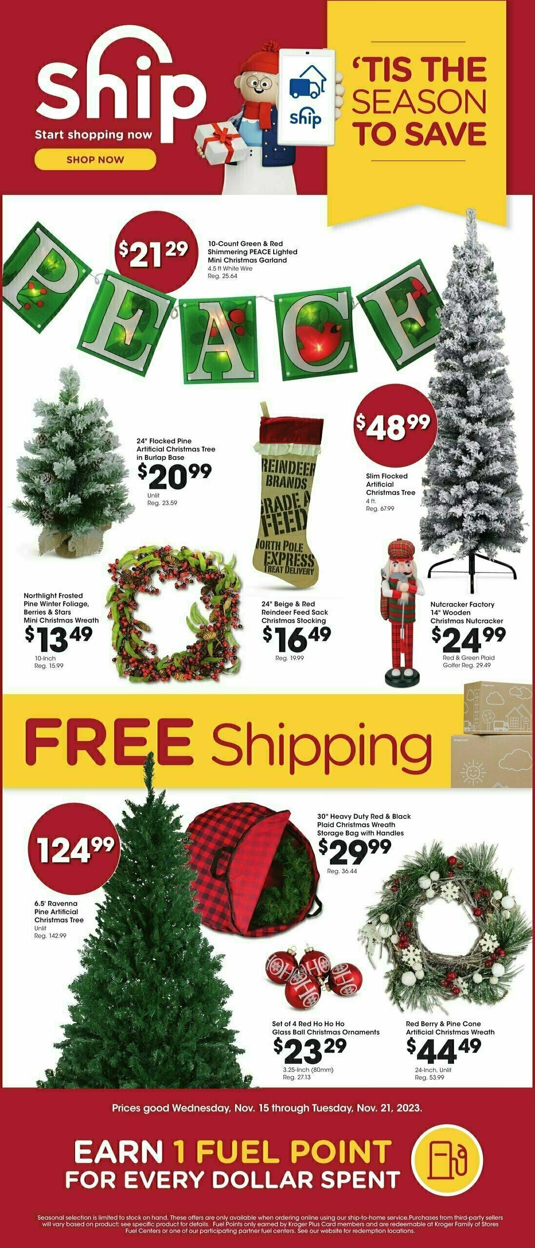 Kroger Ship to Home Weekly Ad from November 15