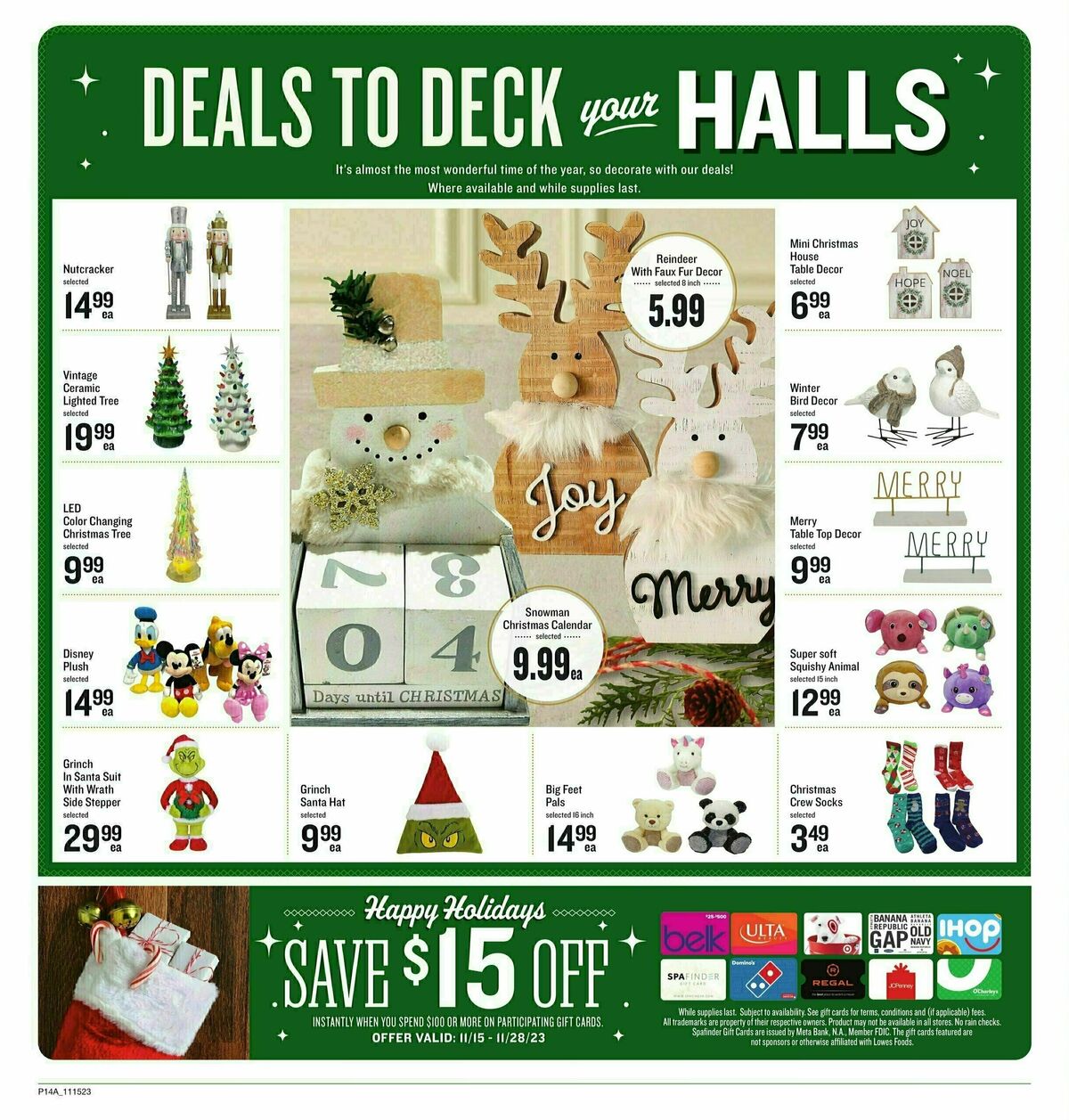 Lowes Foods Weekly Ad from November 15