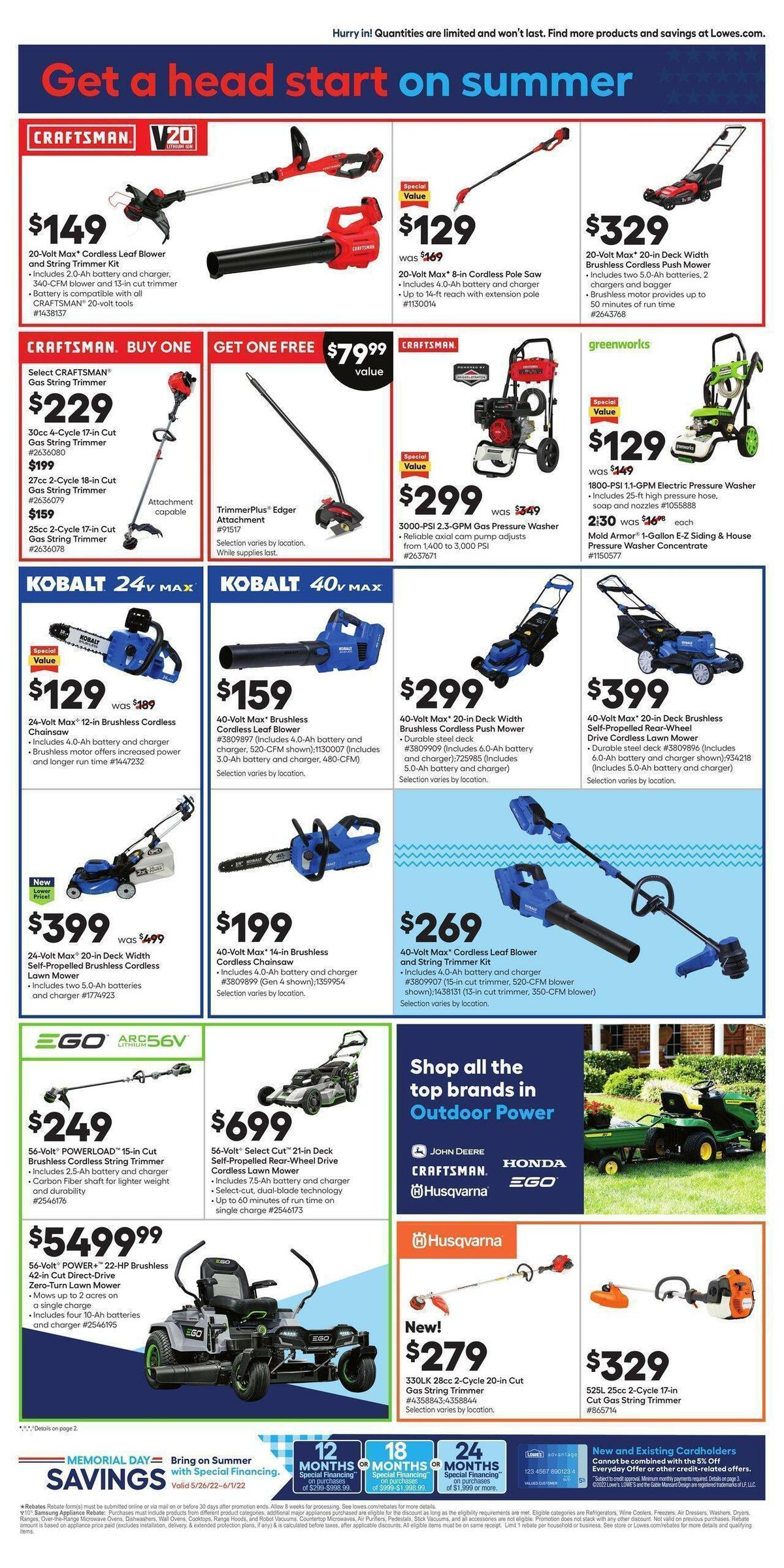 Lowe's Weekly Ad from May 26