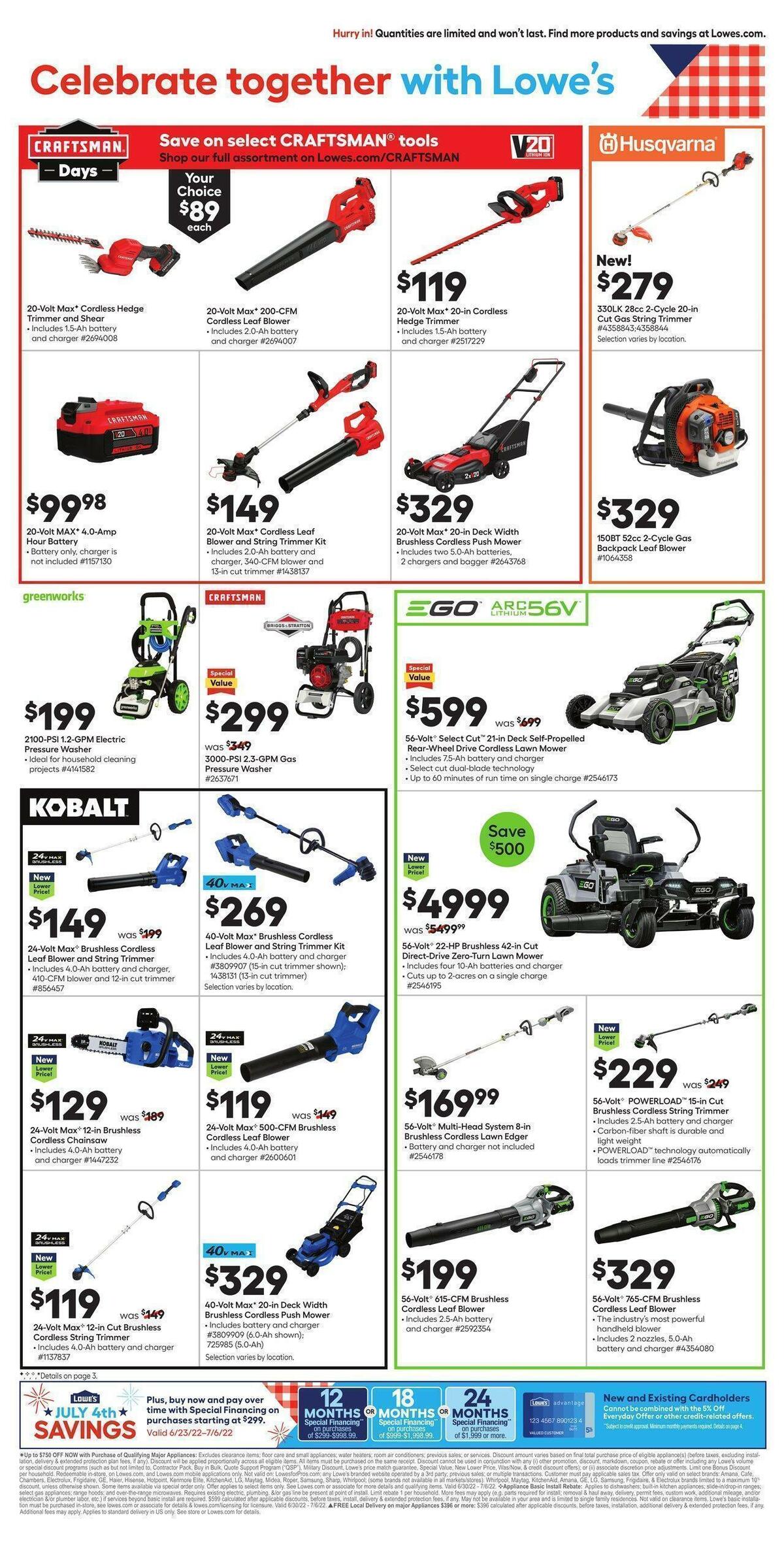 Lowe's Weekly Ad from June 30