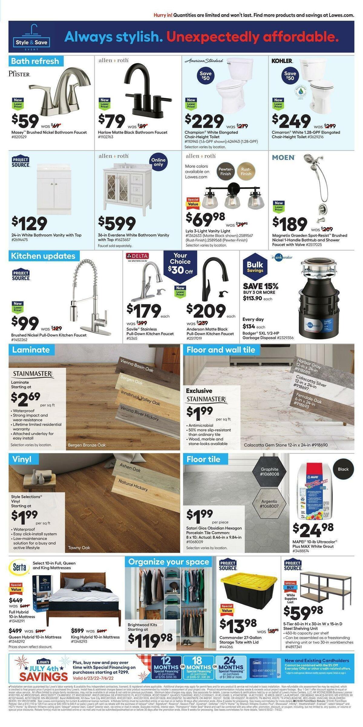 Lowe's Weekly Ad from June 30