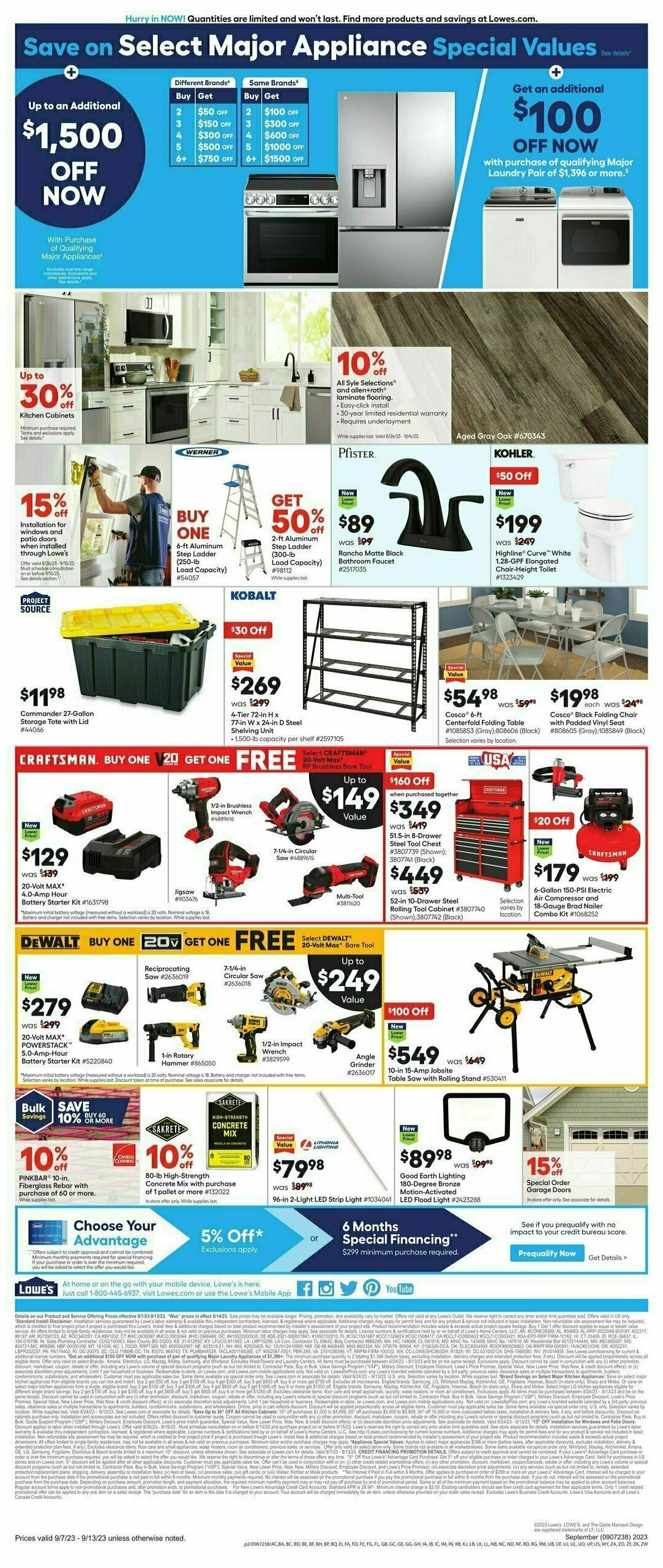 Lowe's Weekly Ad from September 7