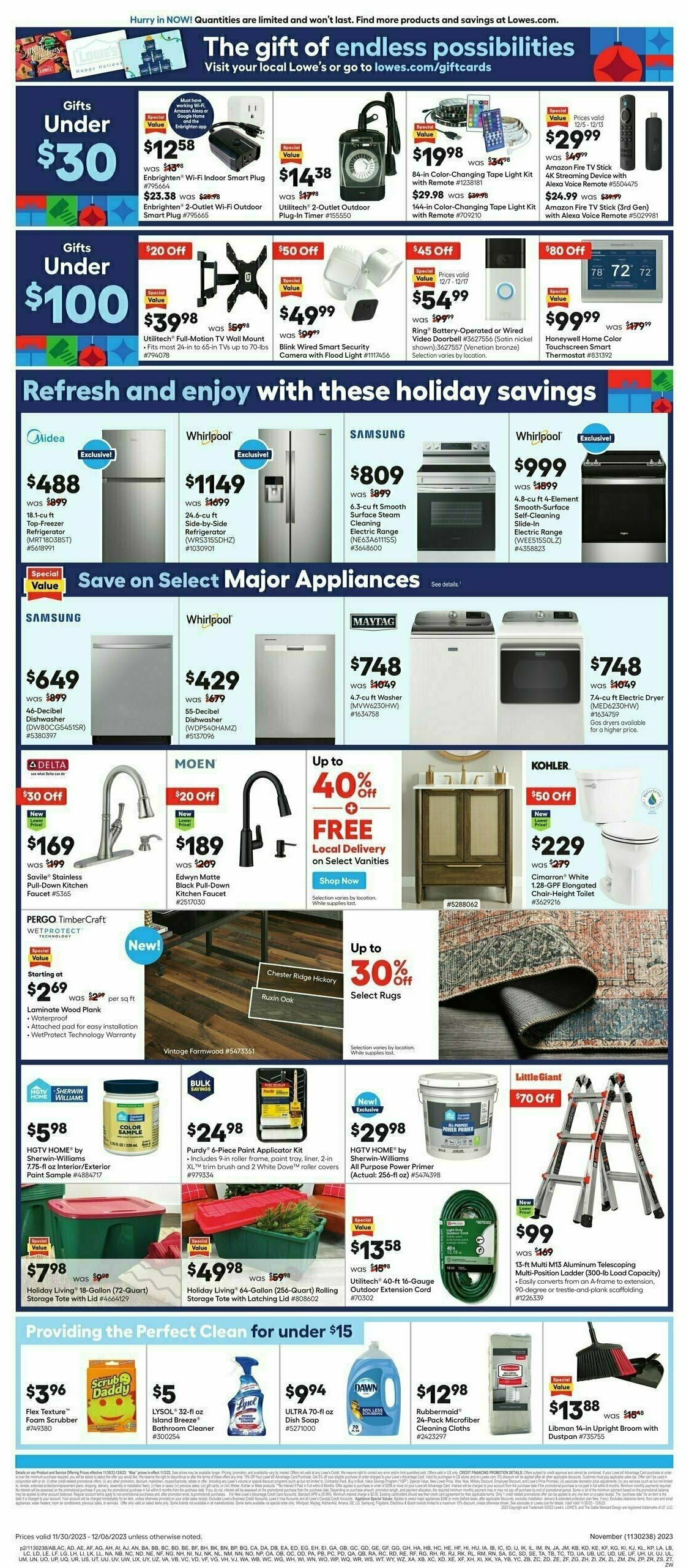 Lowe's Weekly Ad from November 30