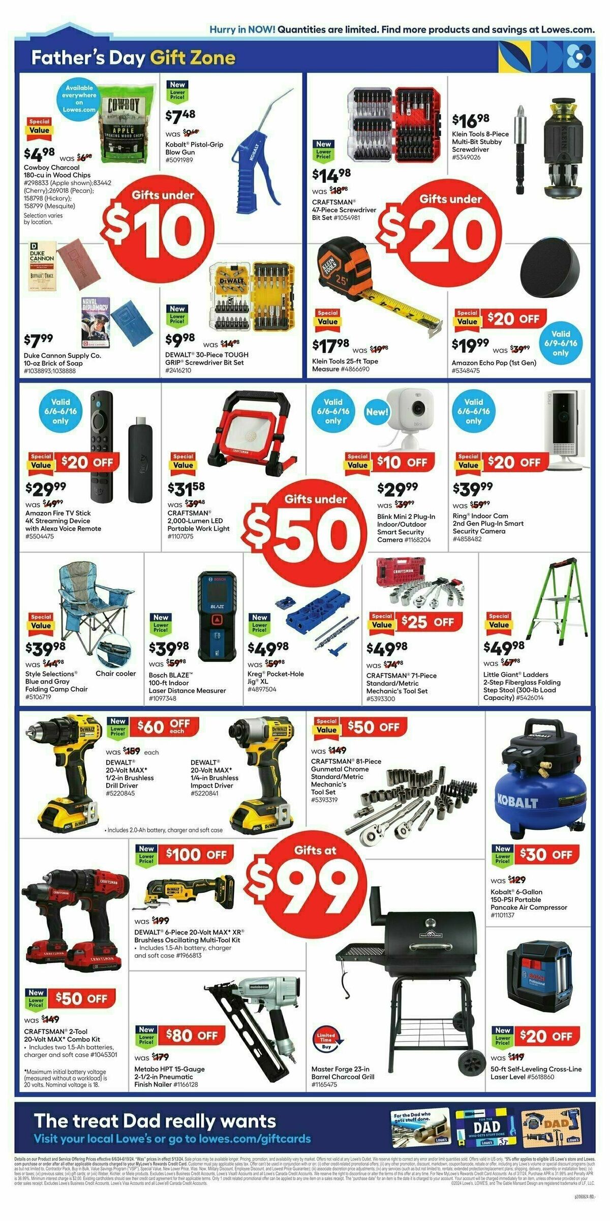 Lowe's Father’s Day Weekly Ad from June 6