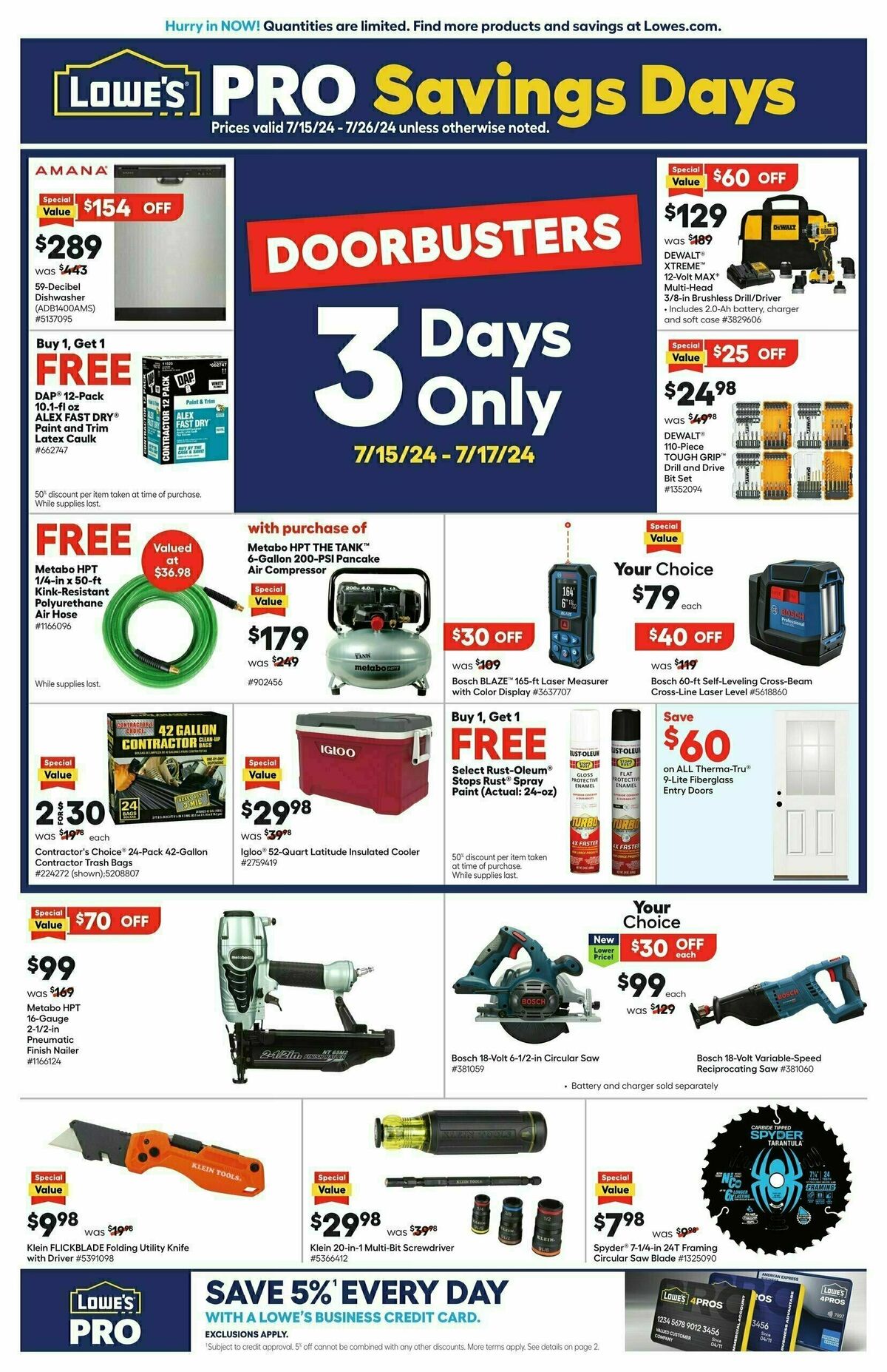 Lowe's Pro Weekly Ad from July 15