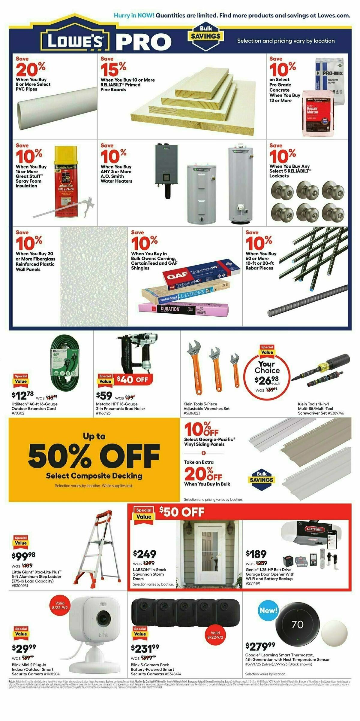 Lowe's Weekly Ad from August 22