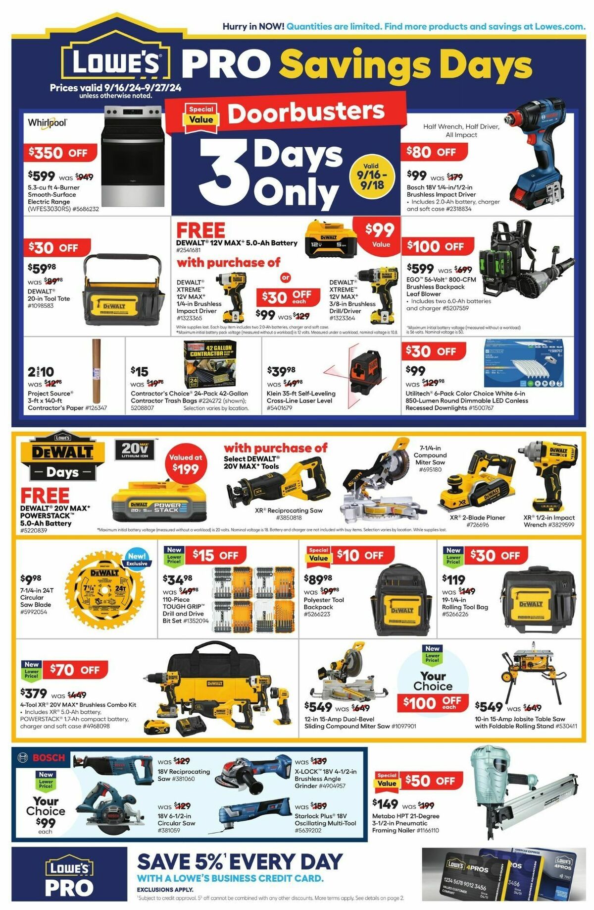 Lowe's Weekly Ad from September 16