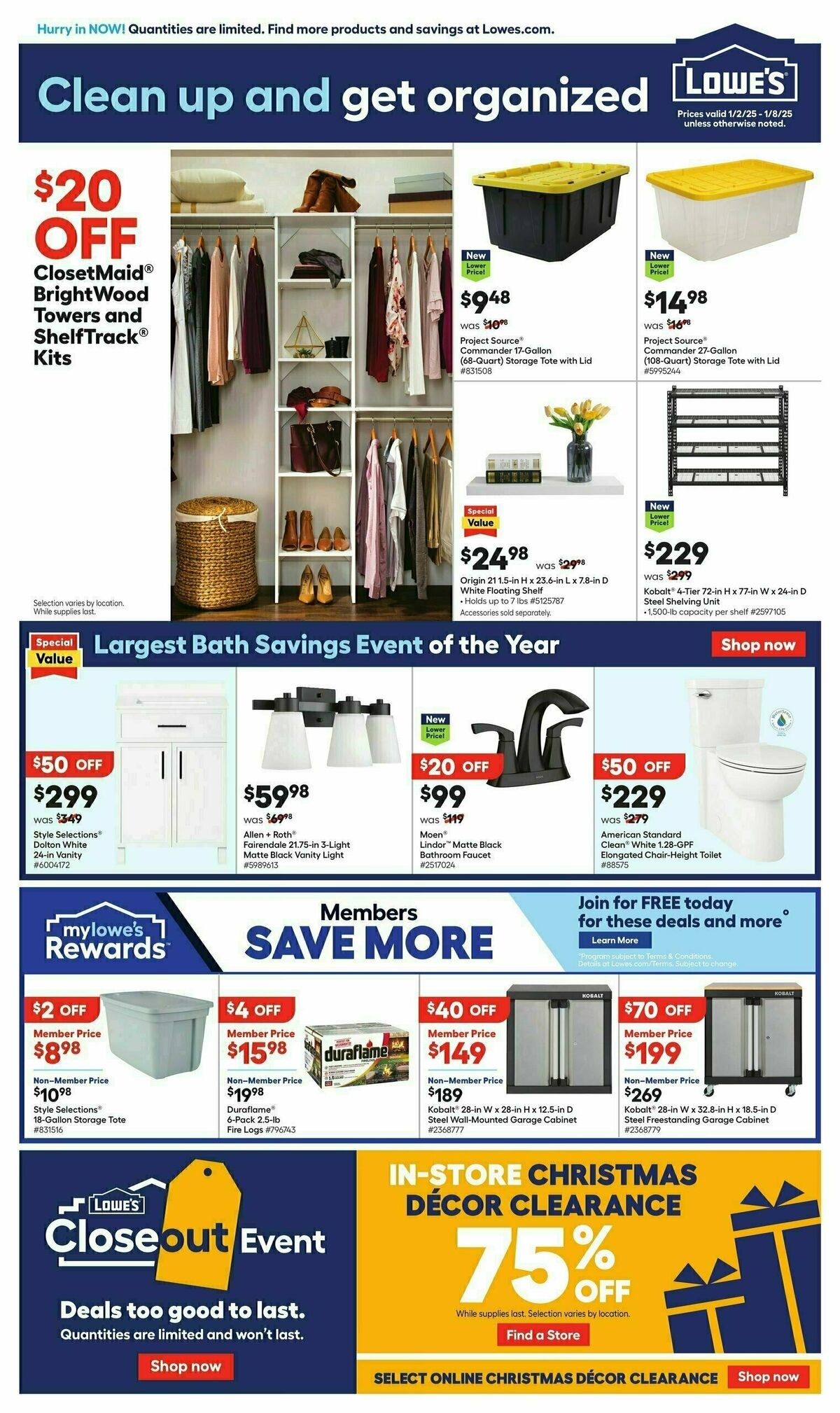 Lowe's Weekly Ad from January 2