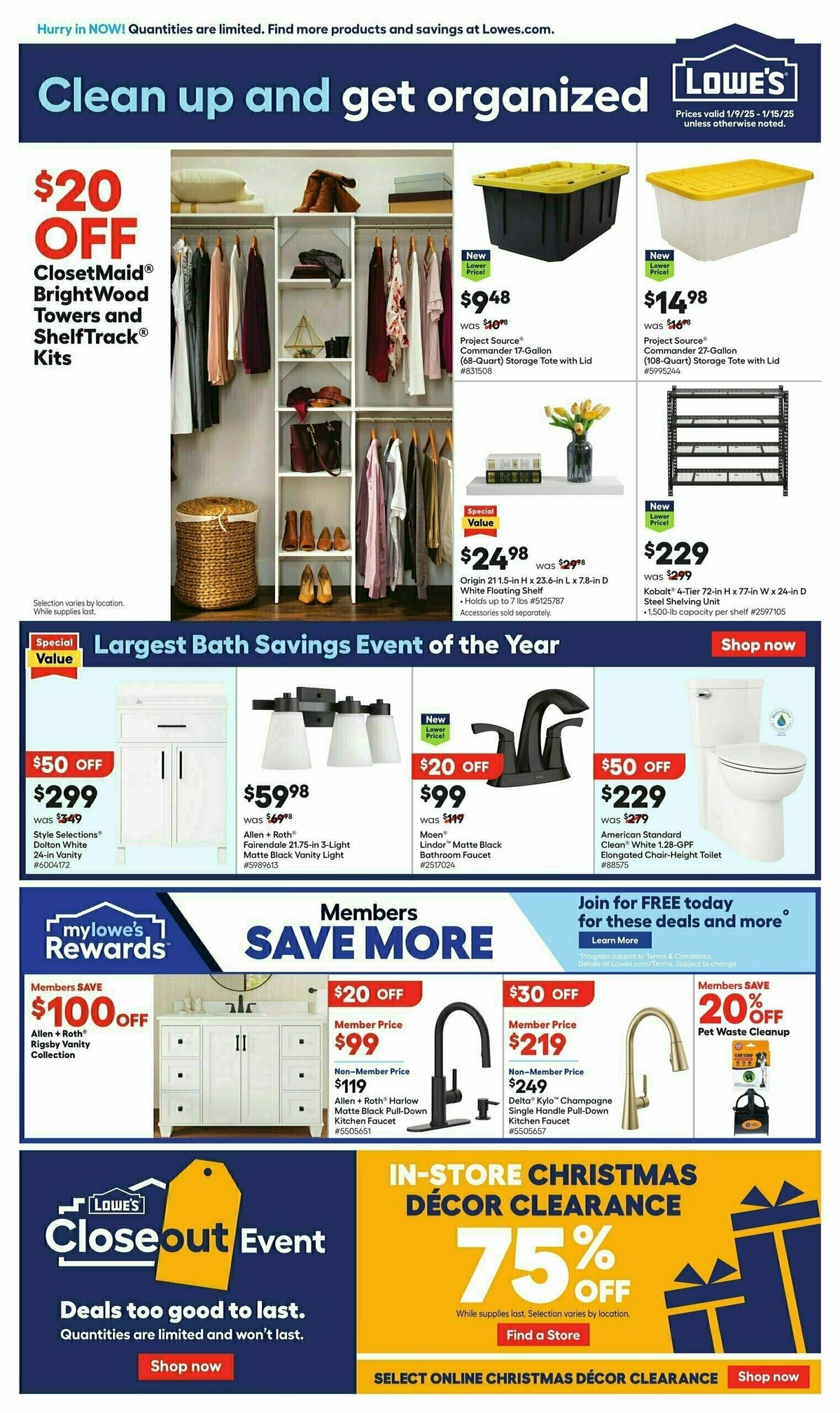 Lowe's Weekly Ad from January 9