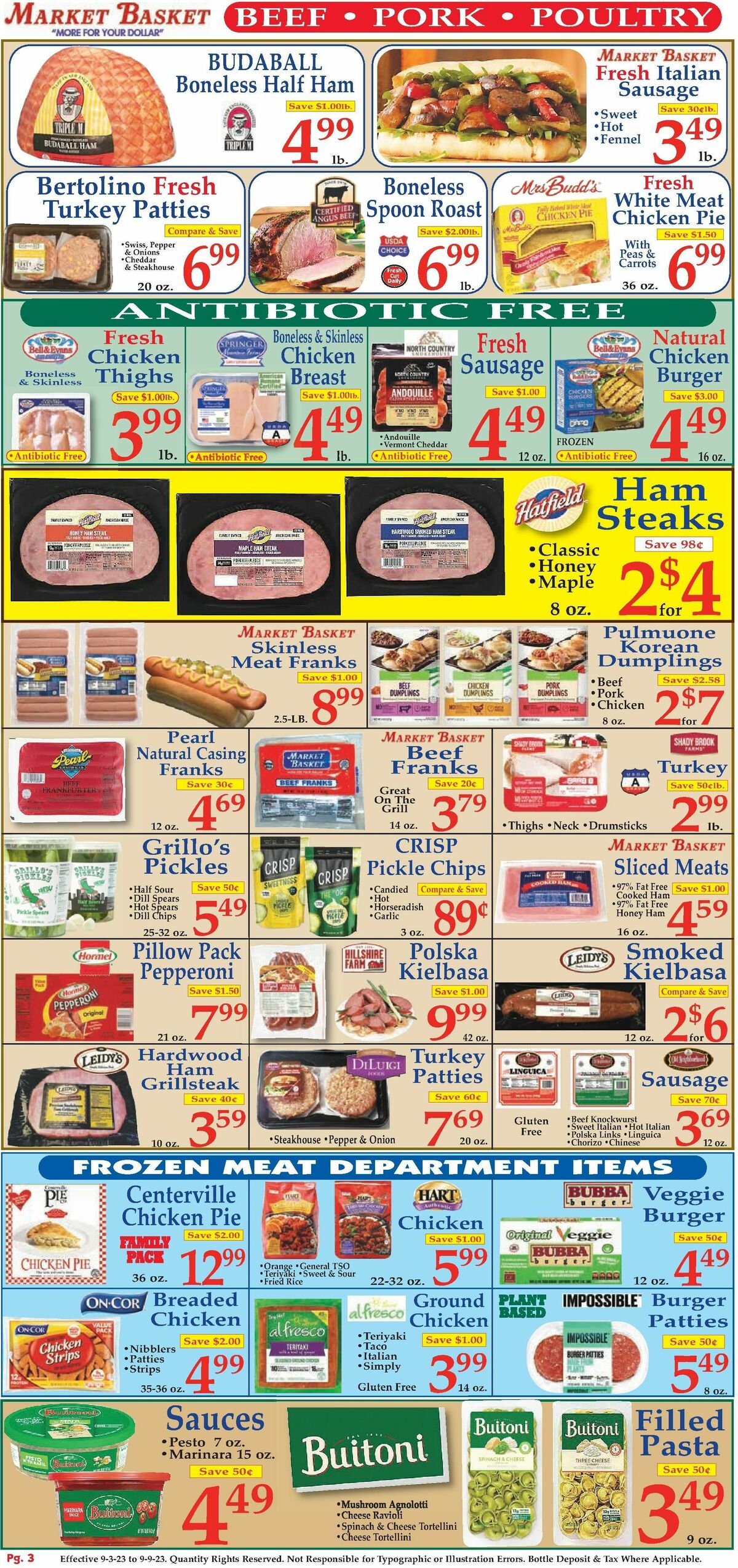 Market Basket Weekly Ad from September 3