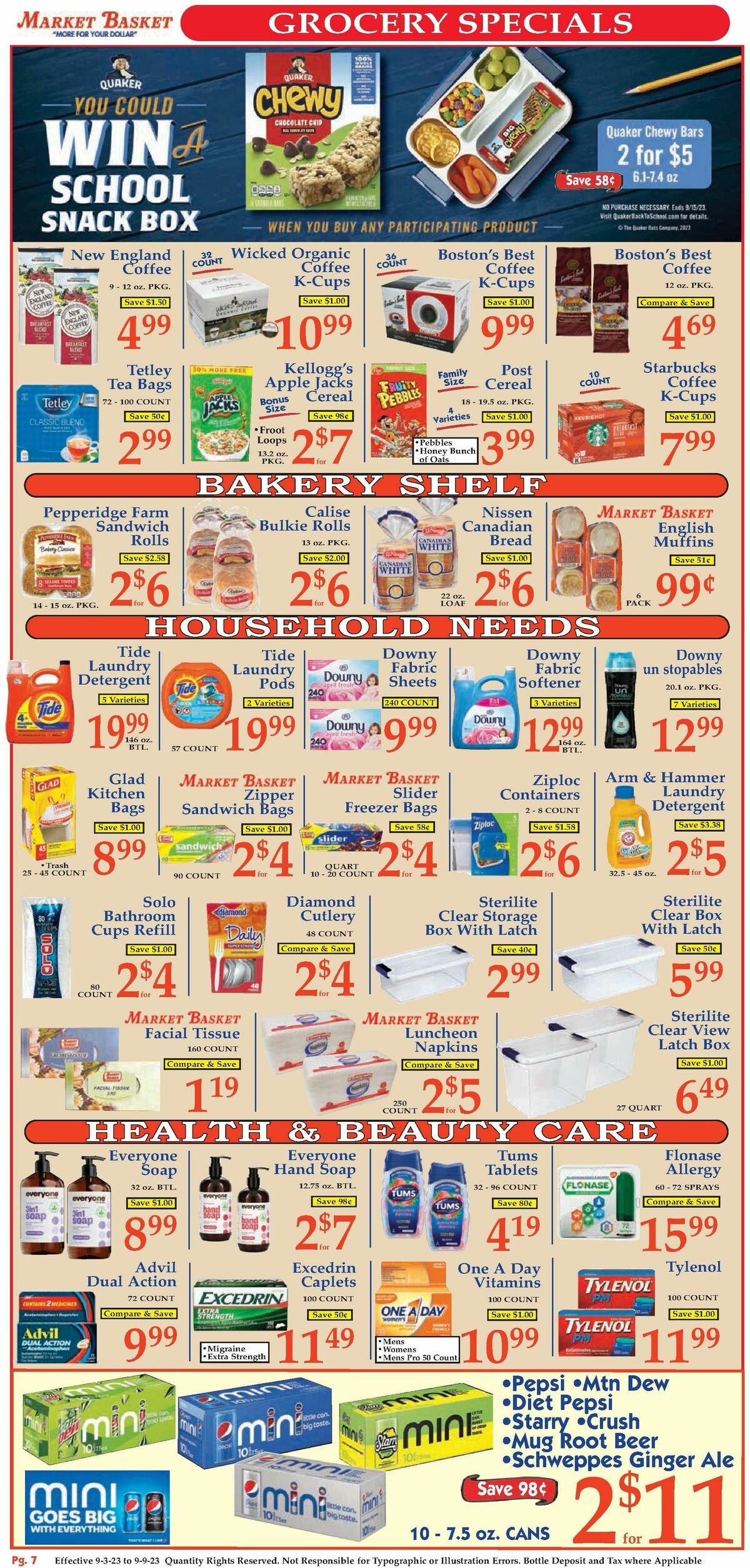 Market Basket Weekly Ad from September 3