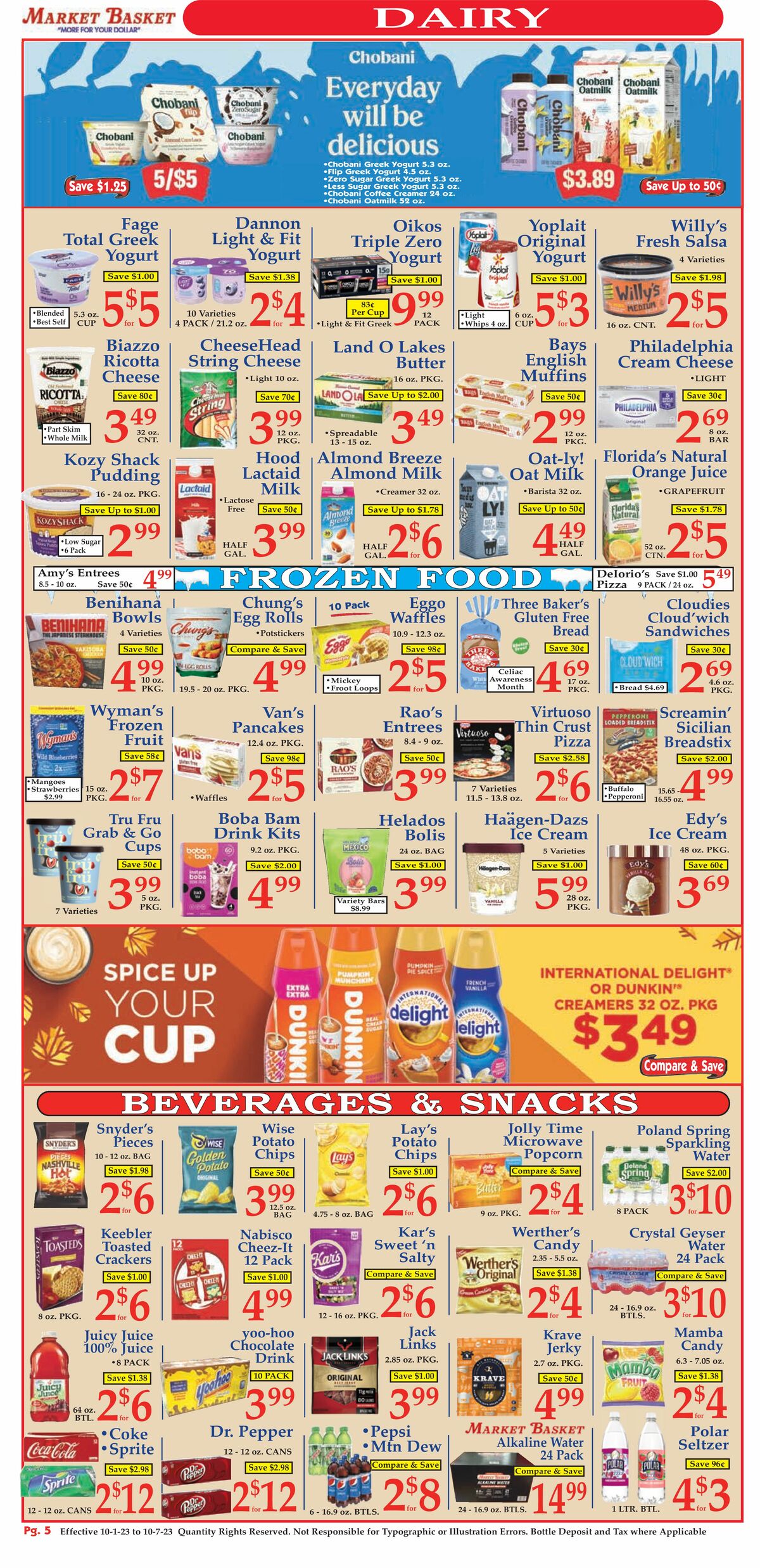 Market Basket Weekly Ad from October 1