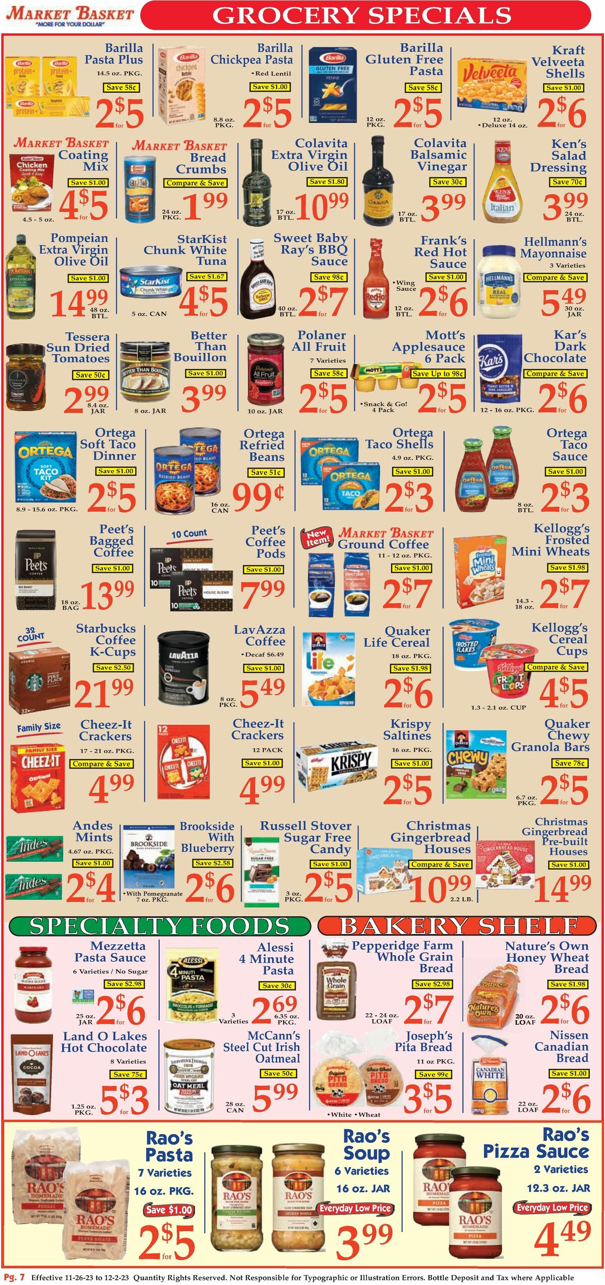 Market Basket Weekly Ad from November 26